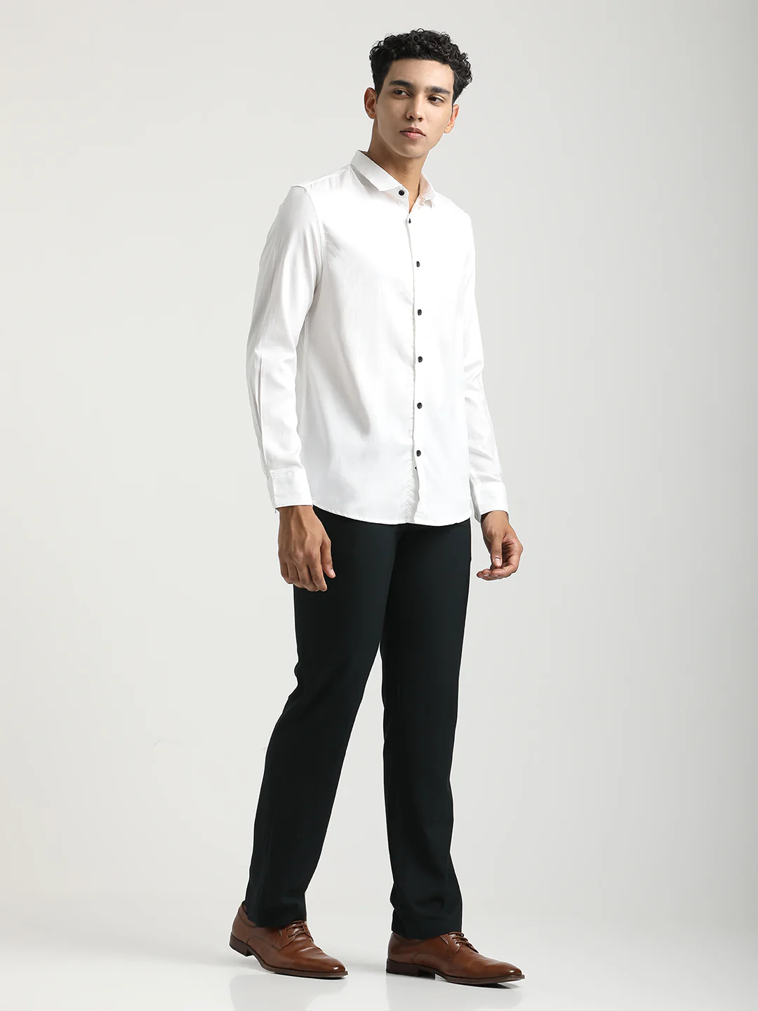 Men Textured Cotton Shirt with Dobby Weave - Image 2