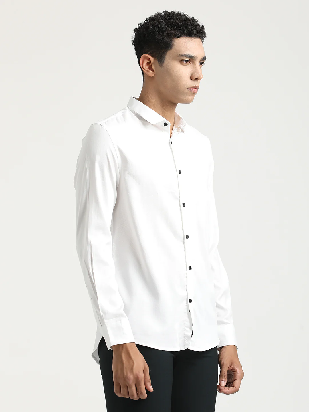 Men Textured Cotton Shirt with Dobby Weave - Image 4