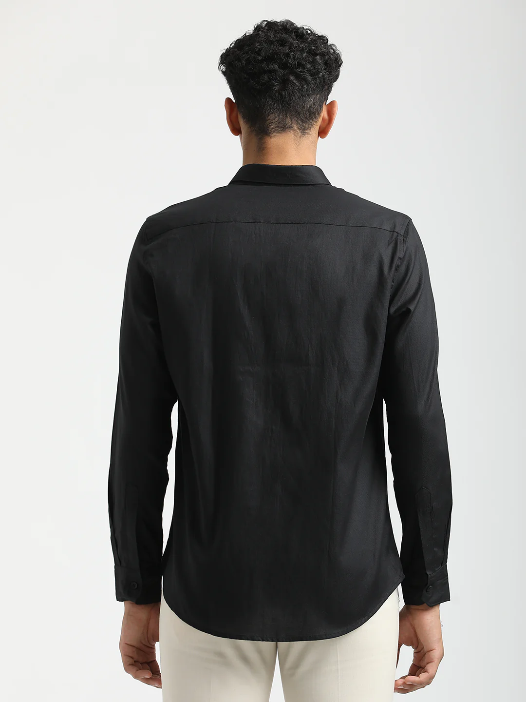 Men Textured Cotton Shirt with Dobby Weave - Image 2