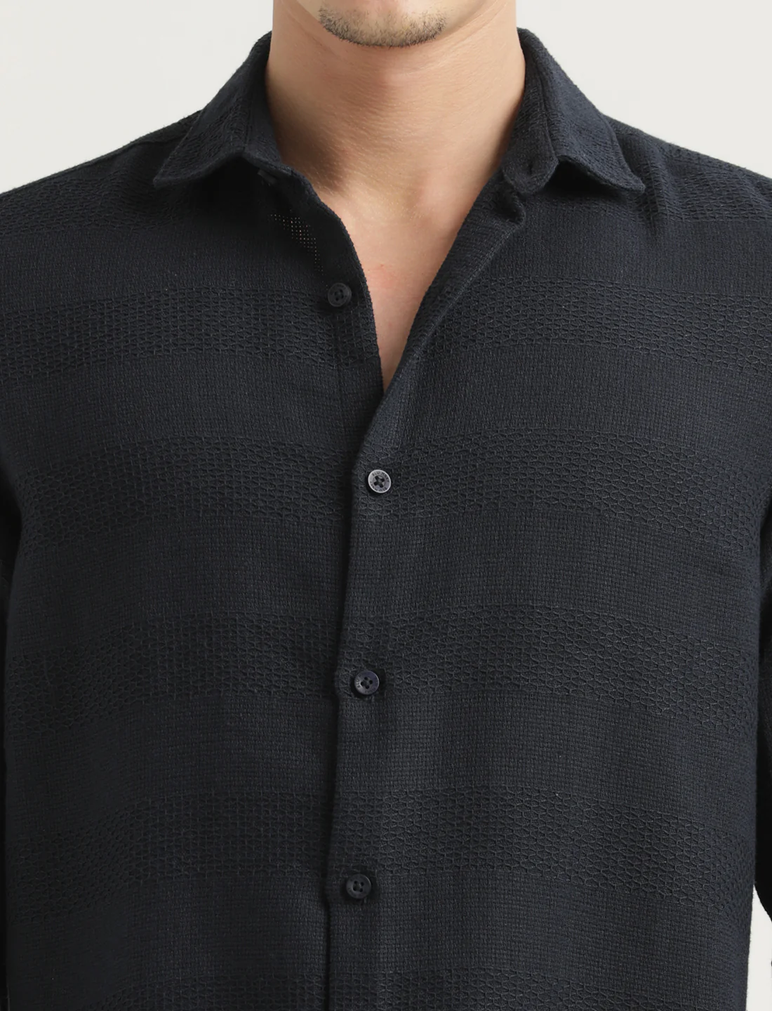 Men Textured Cotton Slim-Fit Shirt - Image 5