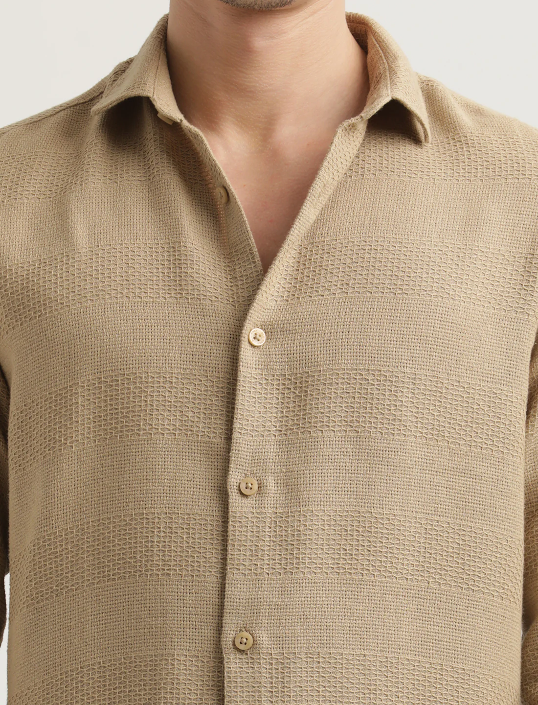 Men Textured Cotton Slim-Fit Shirt - Image 5