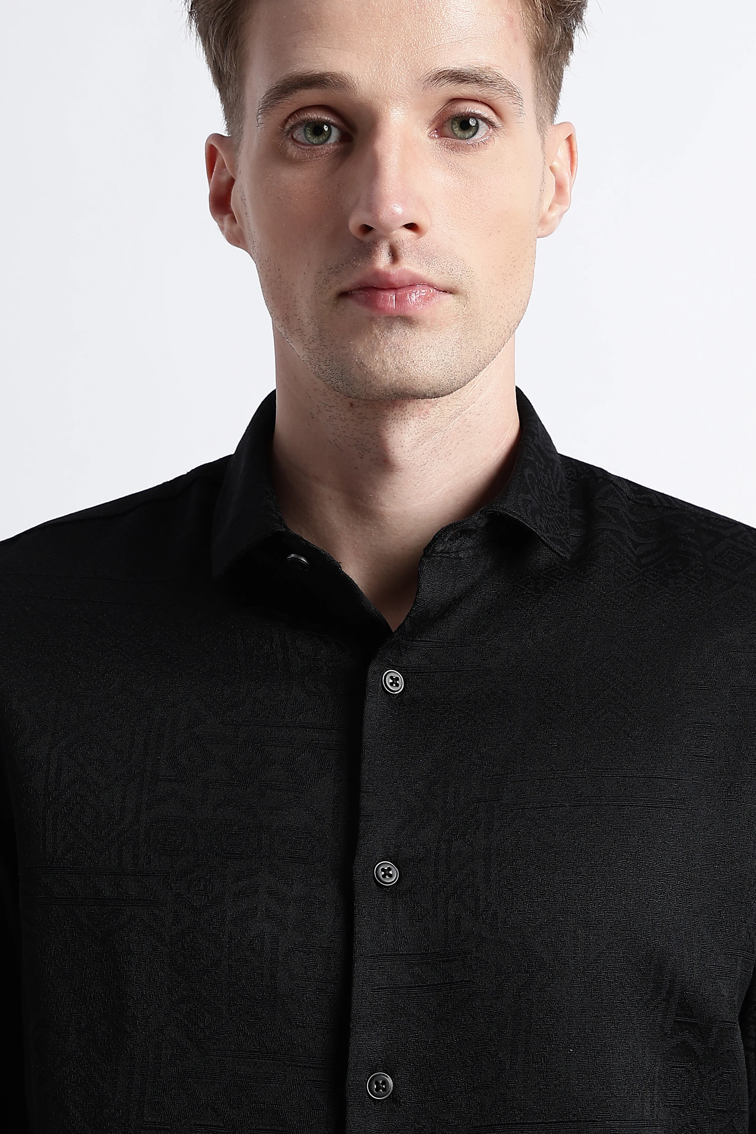 Men Textured Jacquard Shirt - Image 7