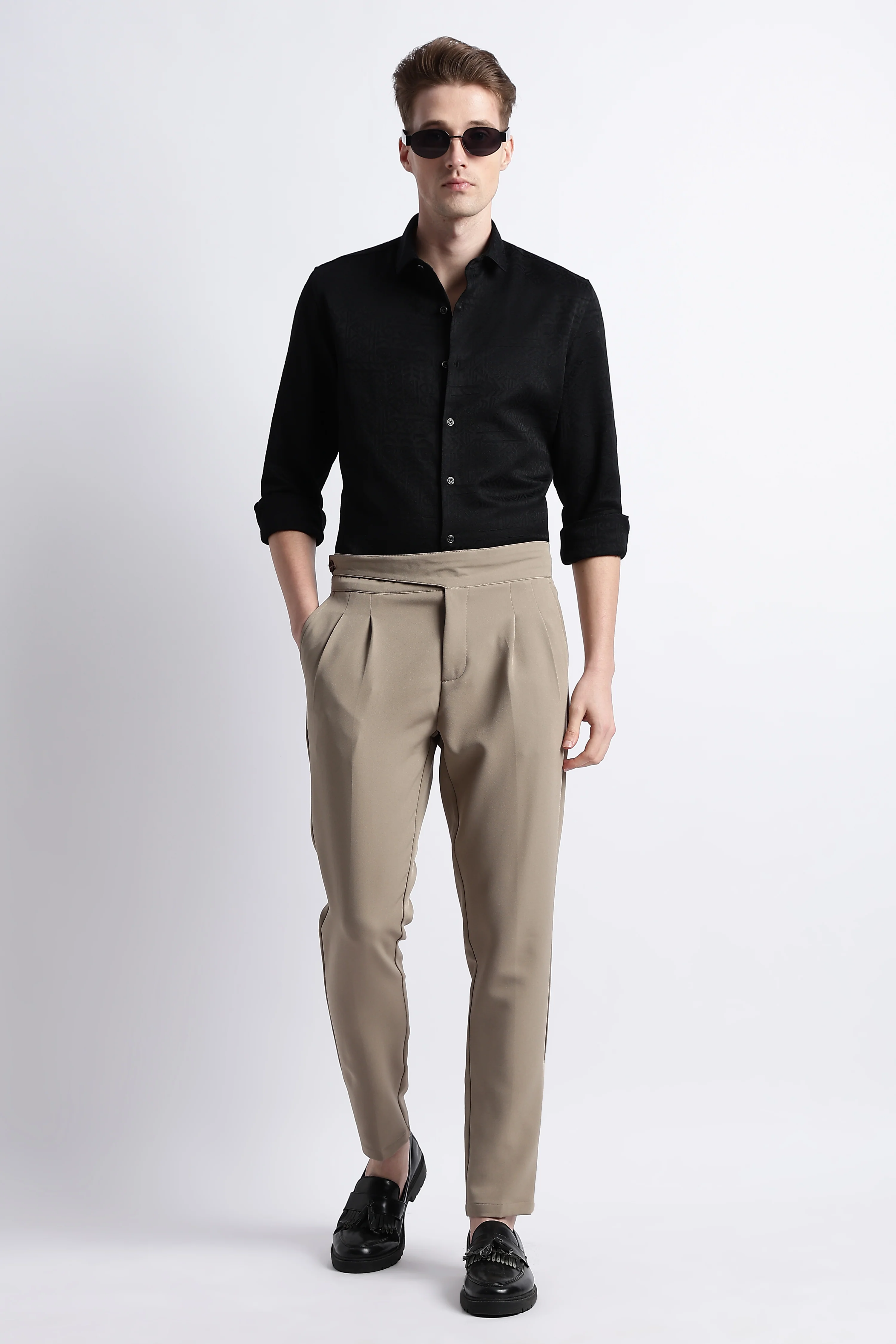 Men Textured Jacquard Shirt - Image 9