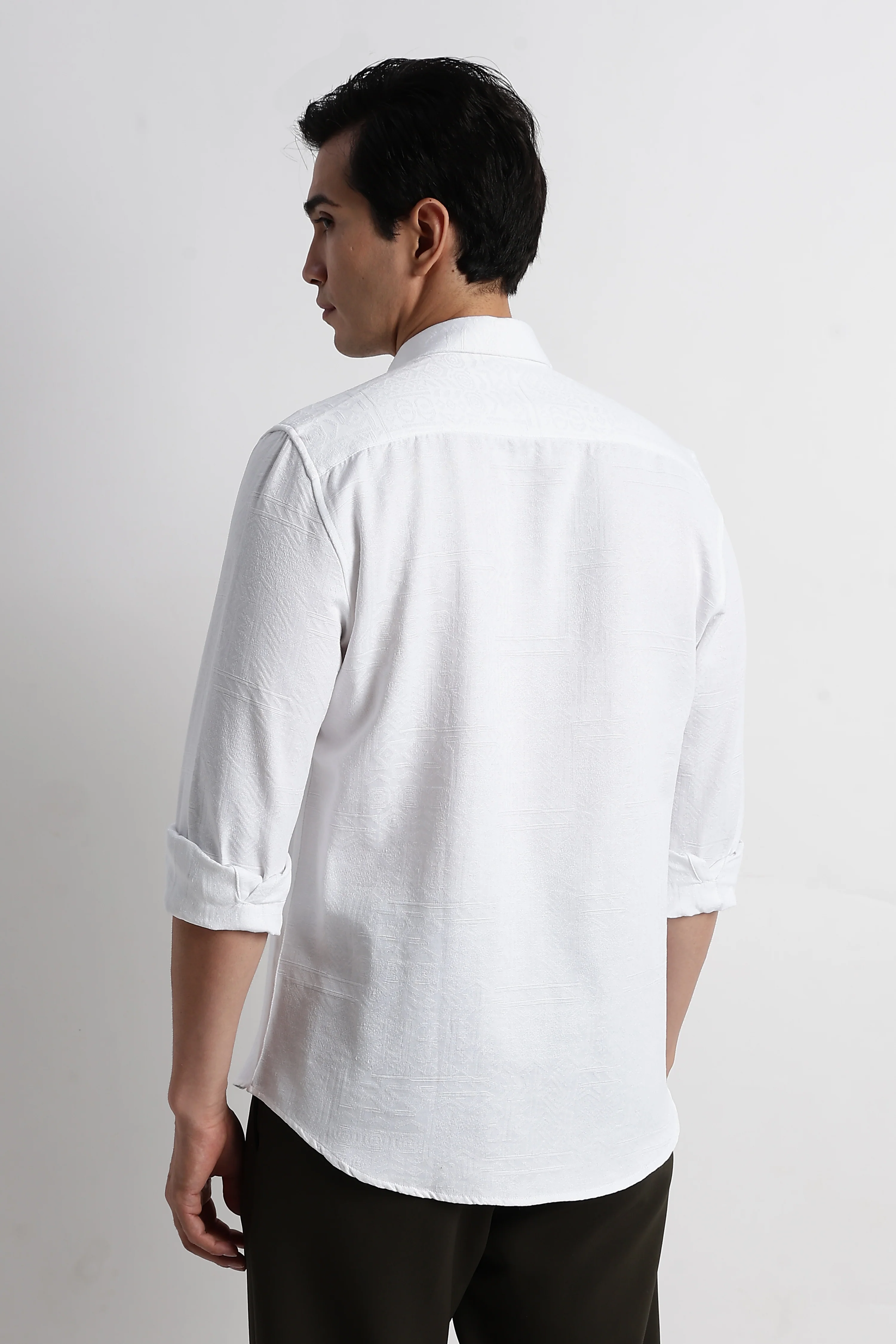 Men Textured Jacquard Shirt - Image 2