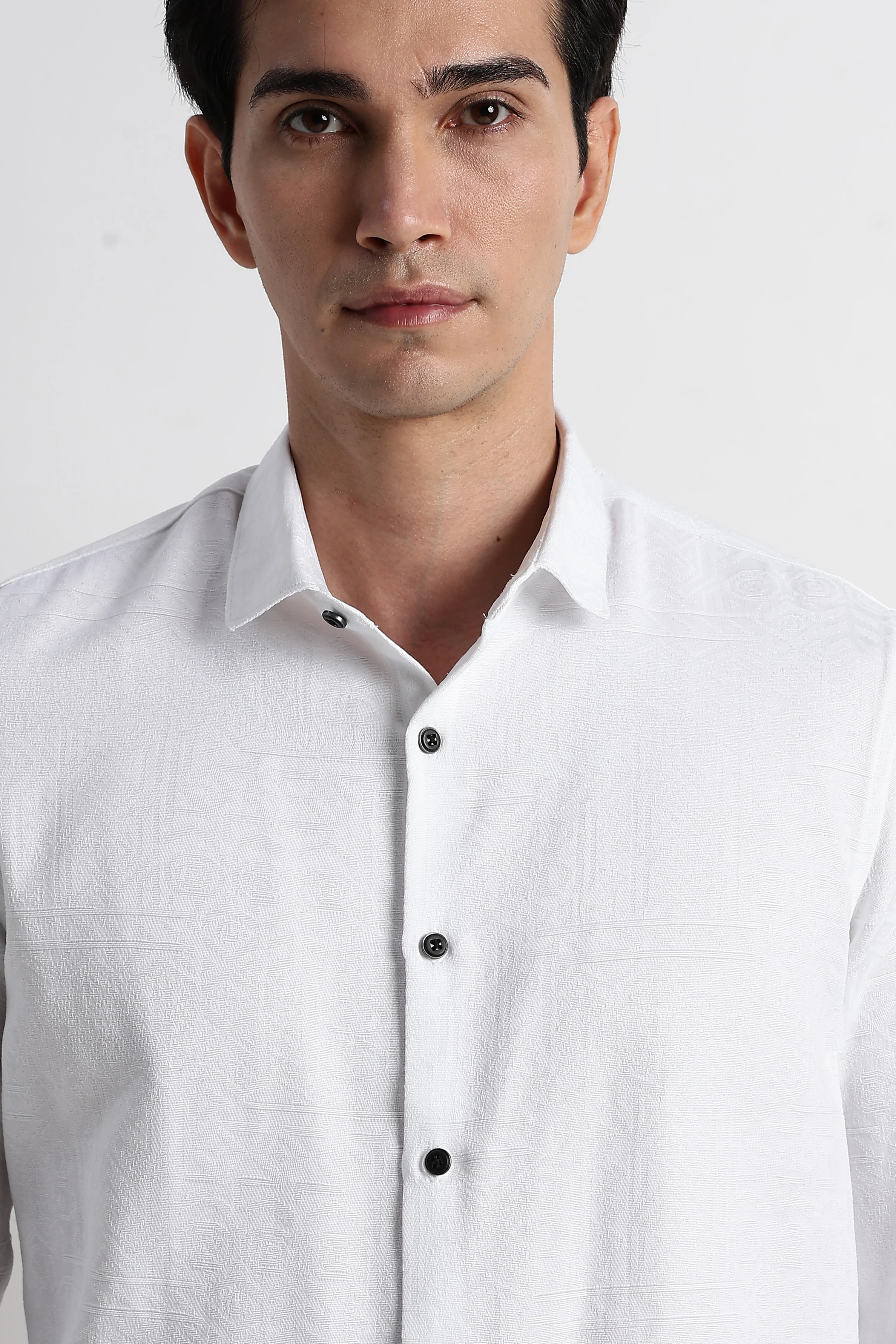 Men Textured Jacquard Shirt - Image 5
