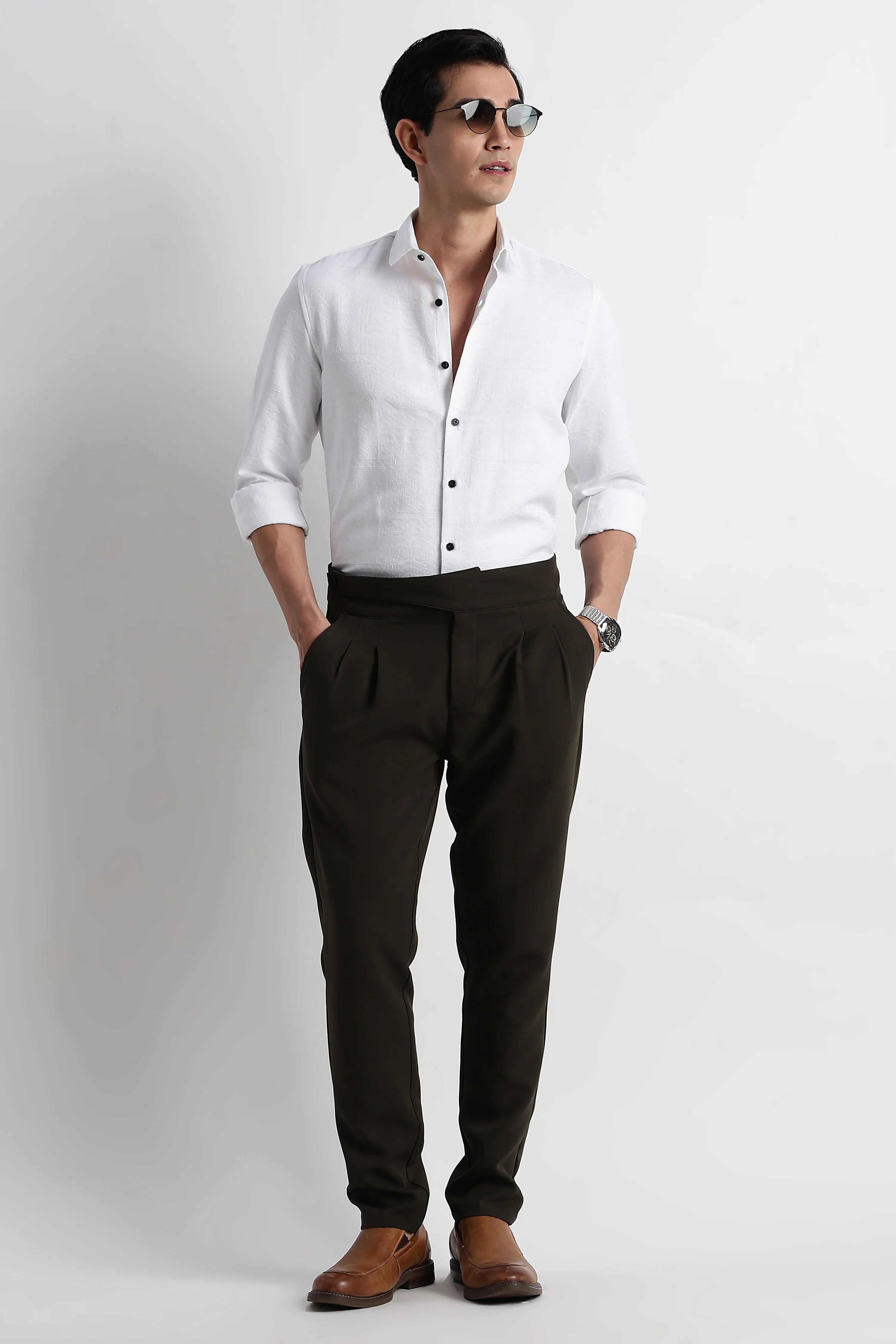 Men Textured Jacquard Shirt - Image 7