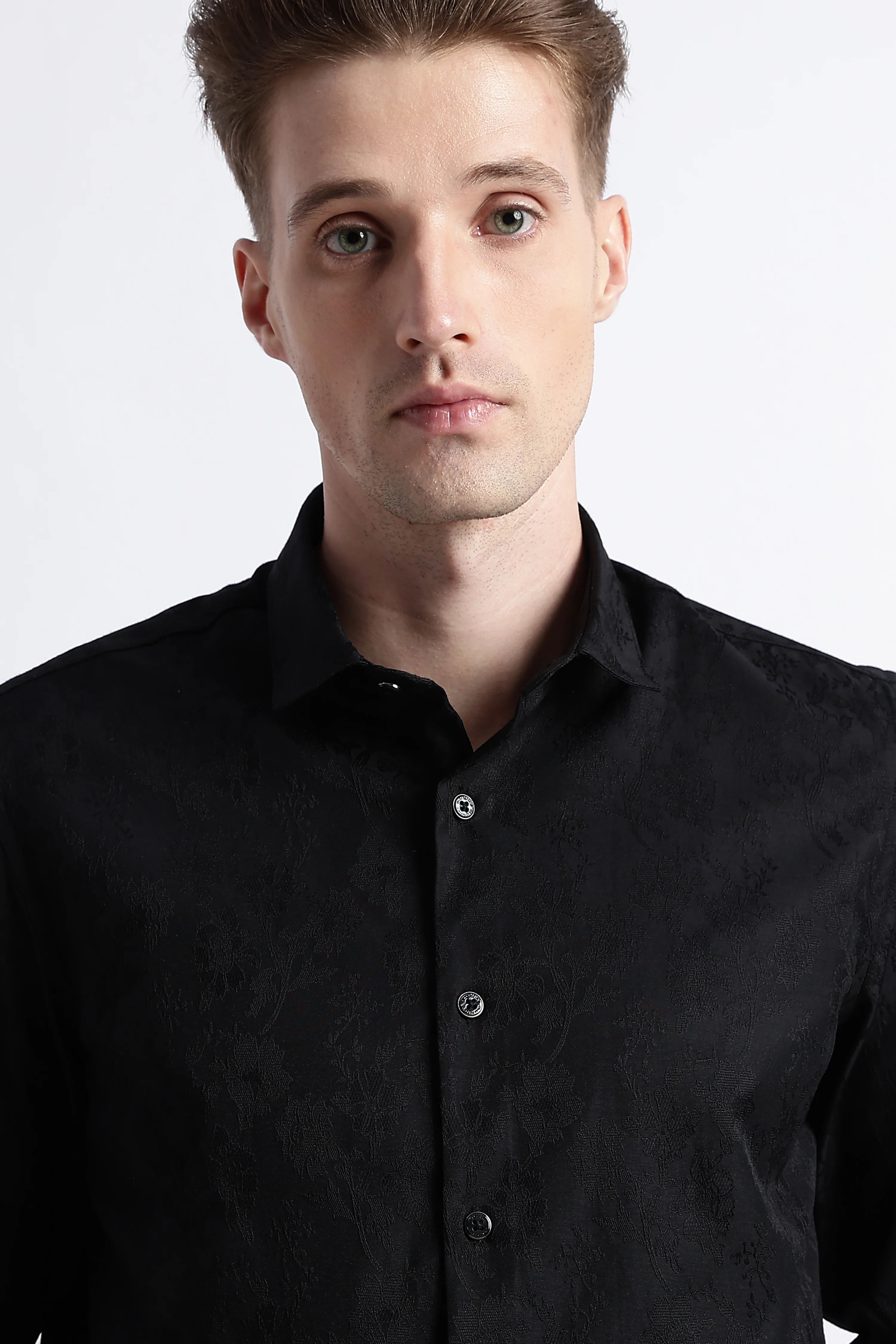 Men Textured Jacquard Shirt - Image 5