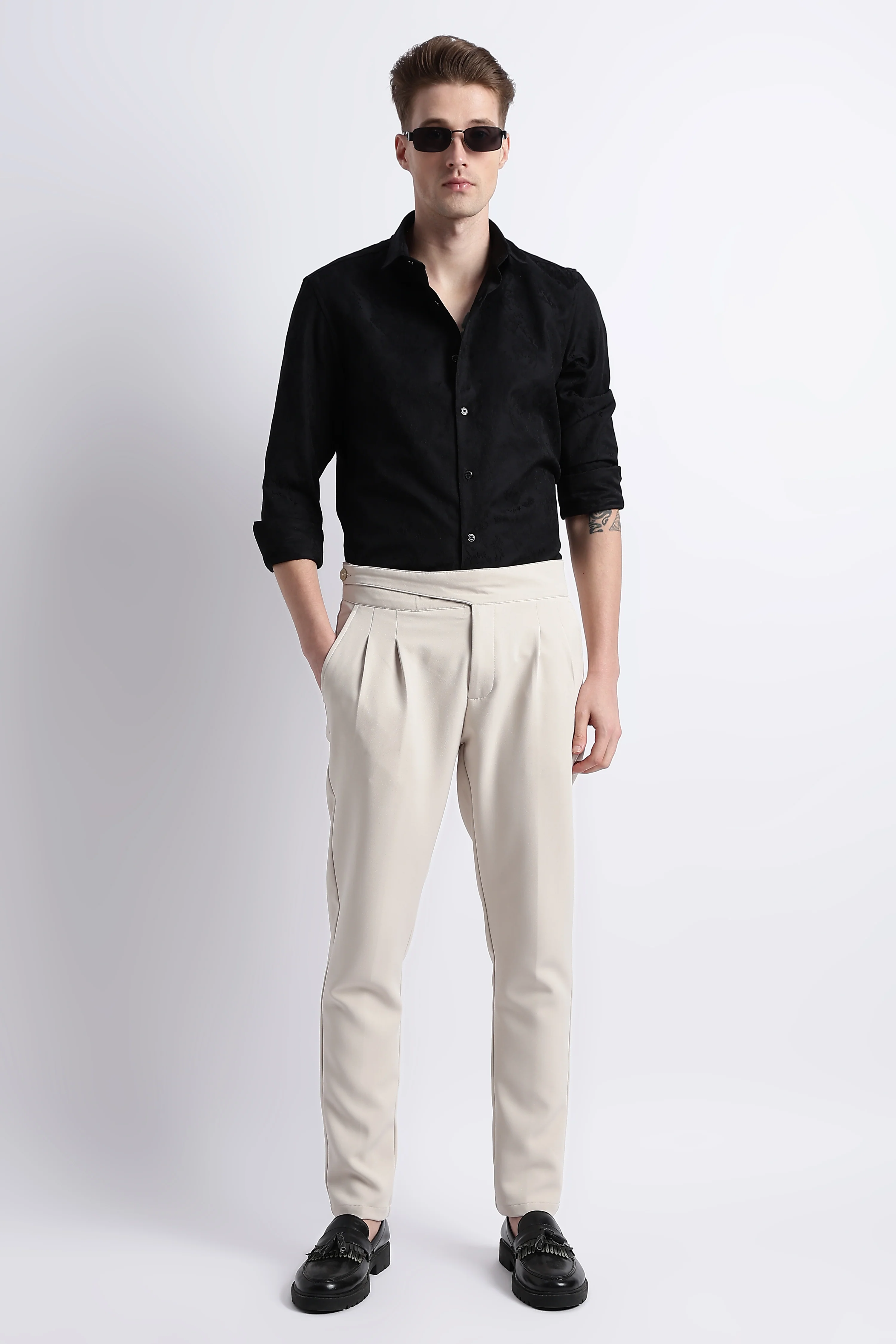 Men Textured Jacquard Shirt - Image 7