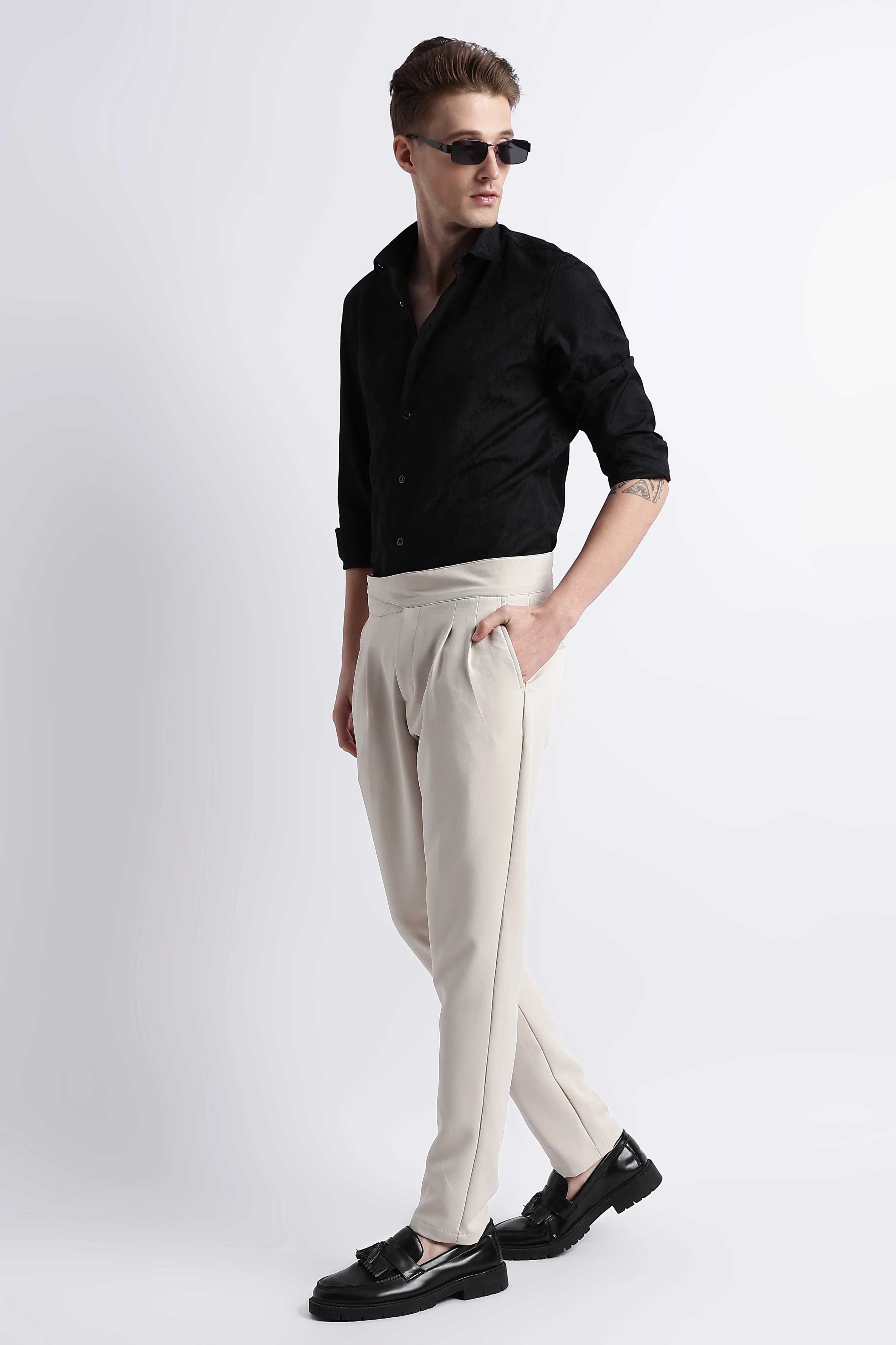 Men Textured Jacquard Shirt - Image 8