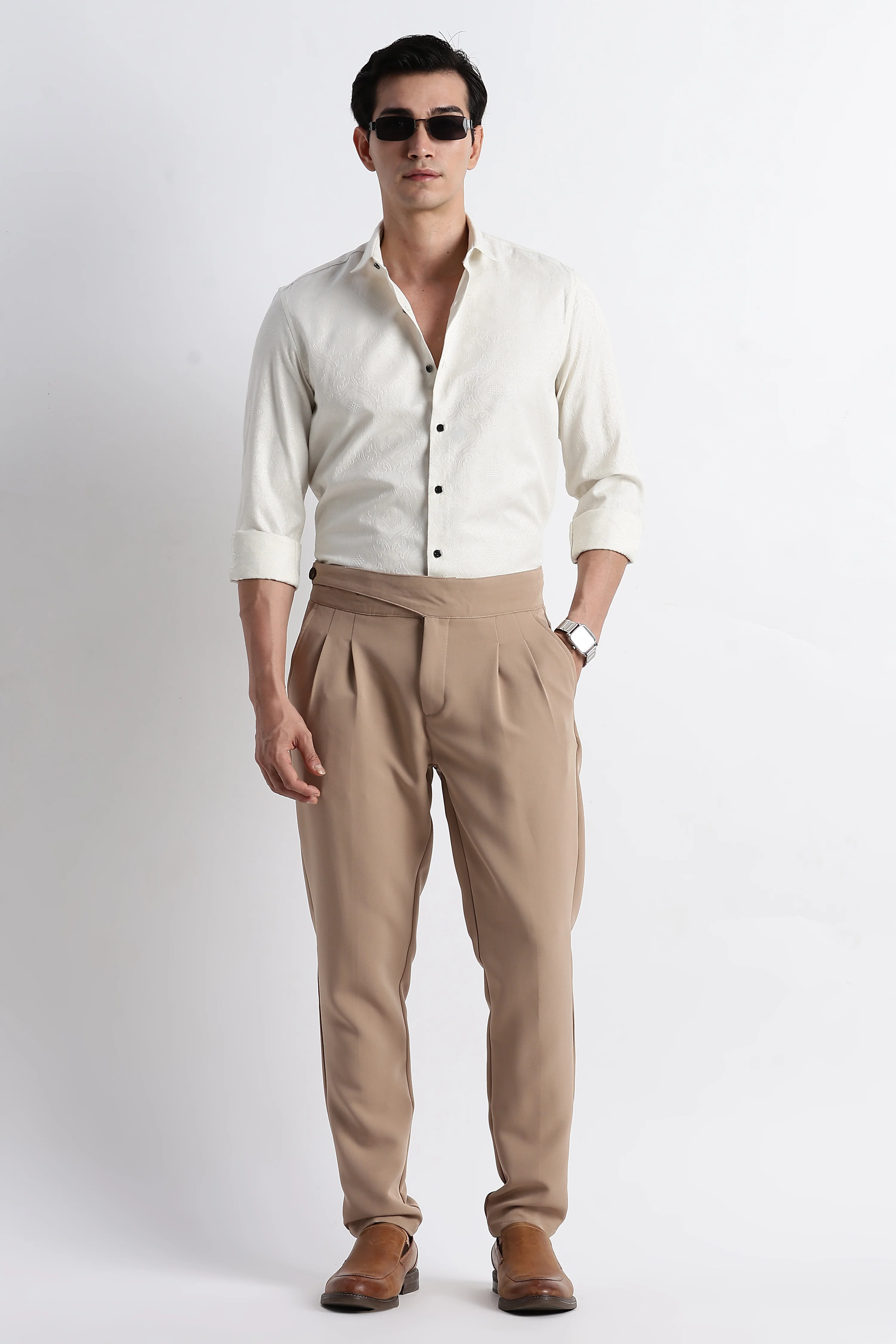 Men Textured Jacquard Shirt - Image 11