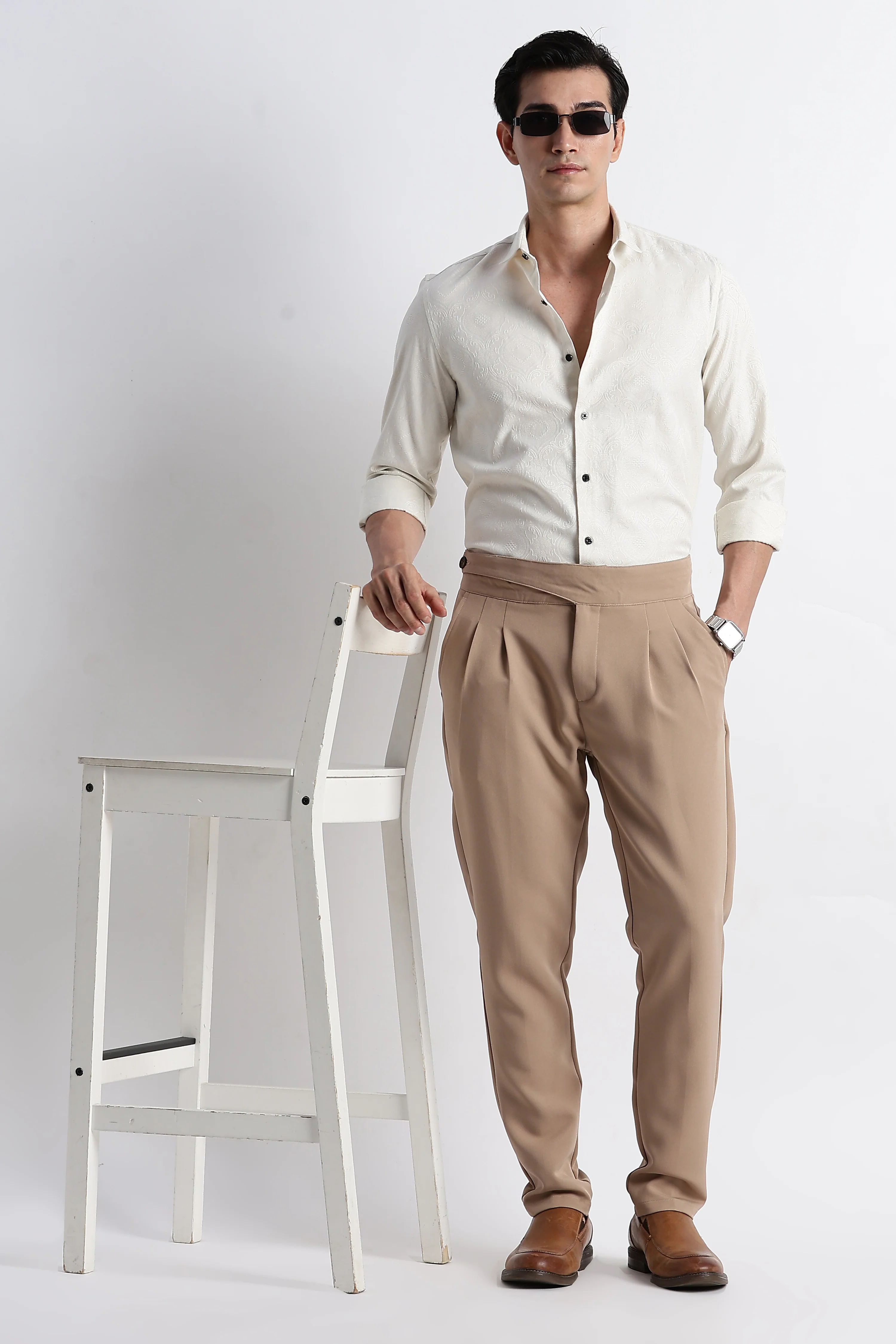 Men Textured Jacquard Shirt - Image 2