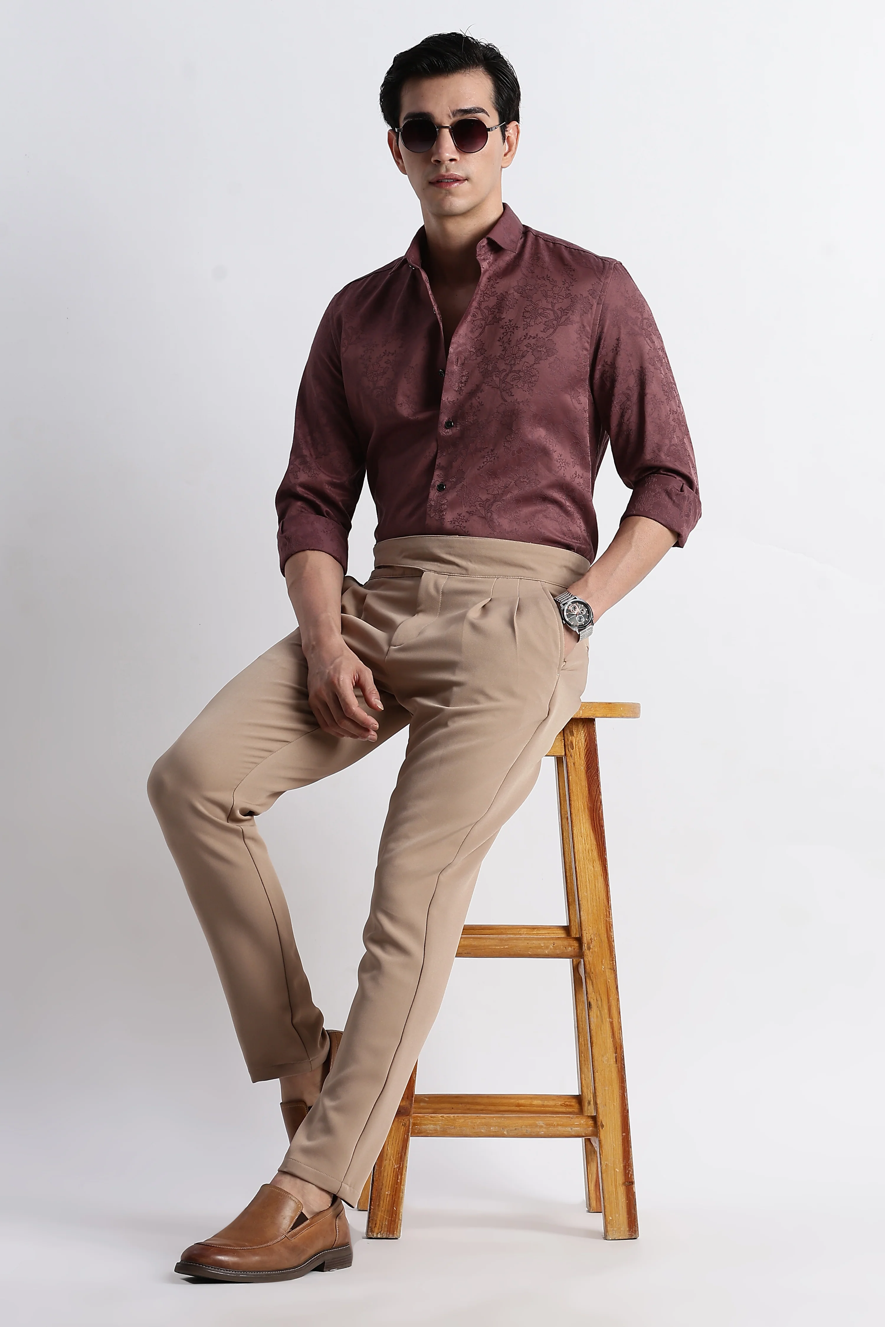 Men Textured Jacquard Shirt - Image 10