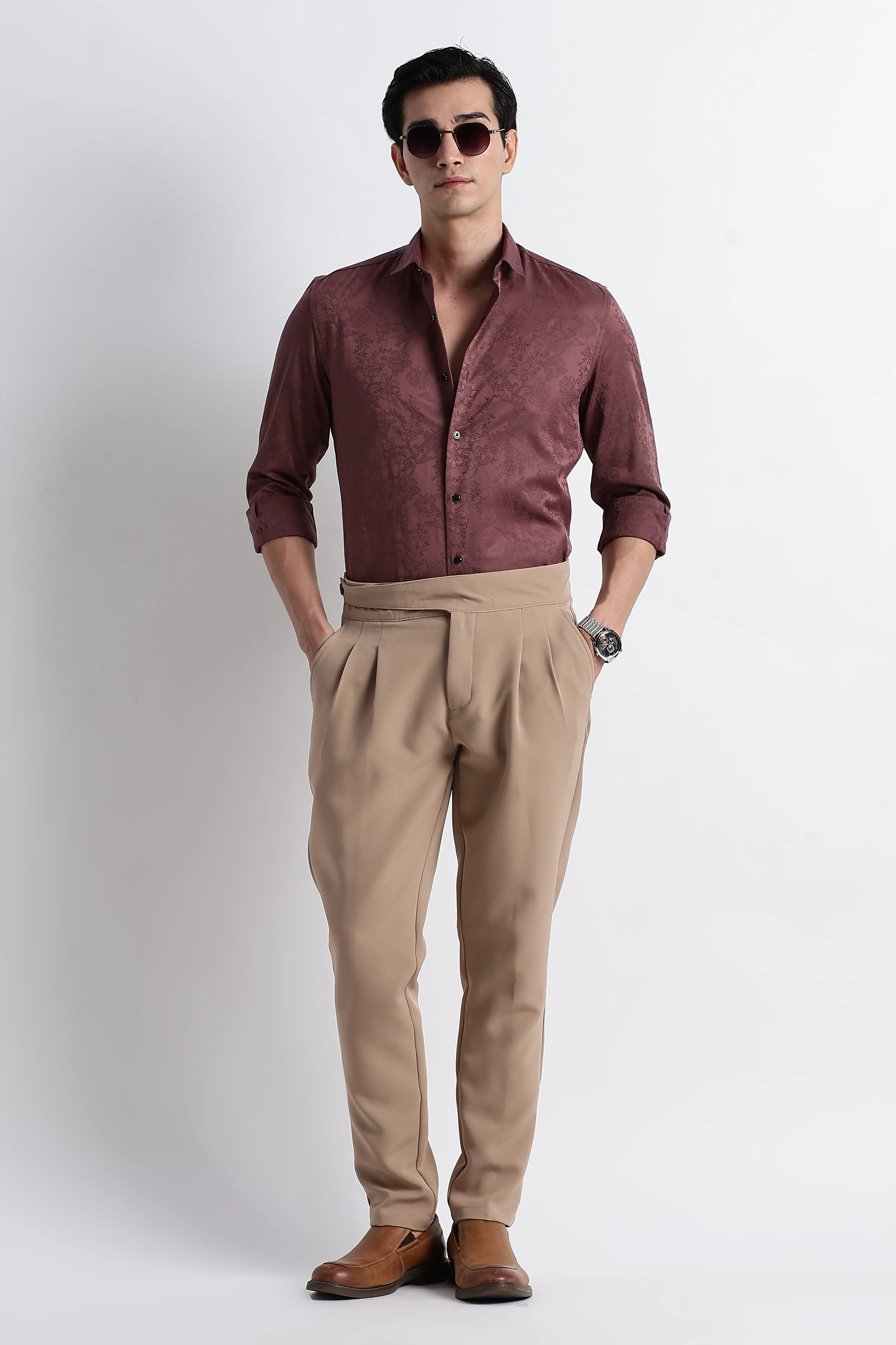Men Textured Jacquard Shirt - Image 2