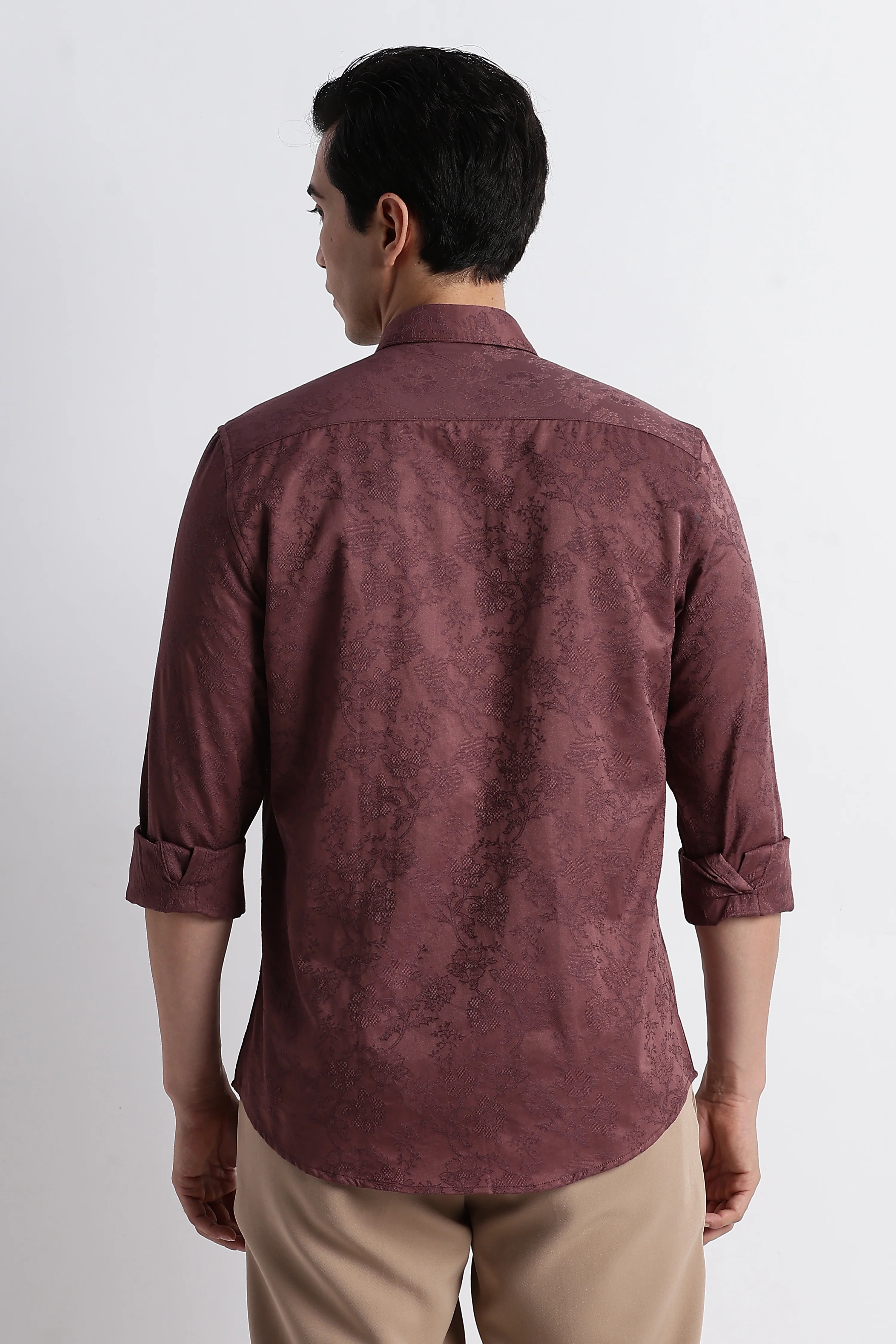 Men Textured Jacquard Shirt - Image 3