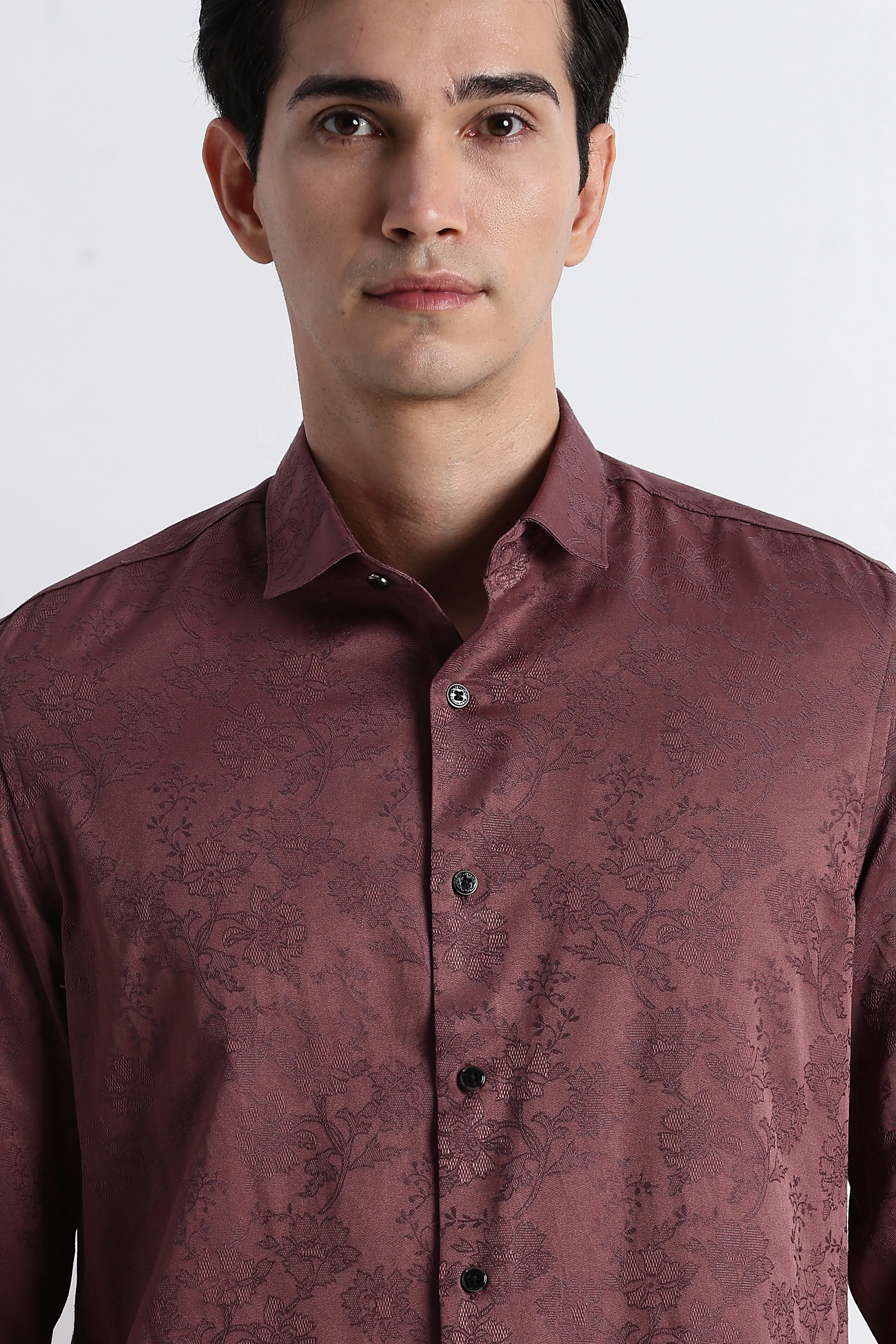 Men Textured Jacquard Shirt - Image 7