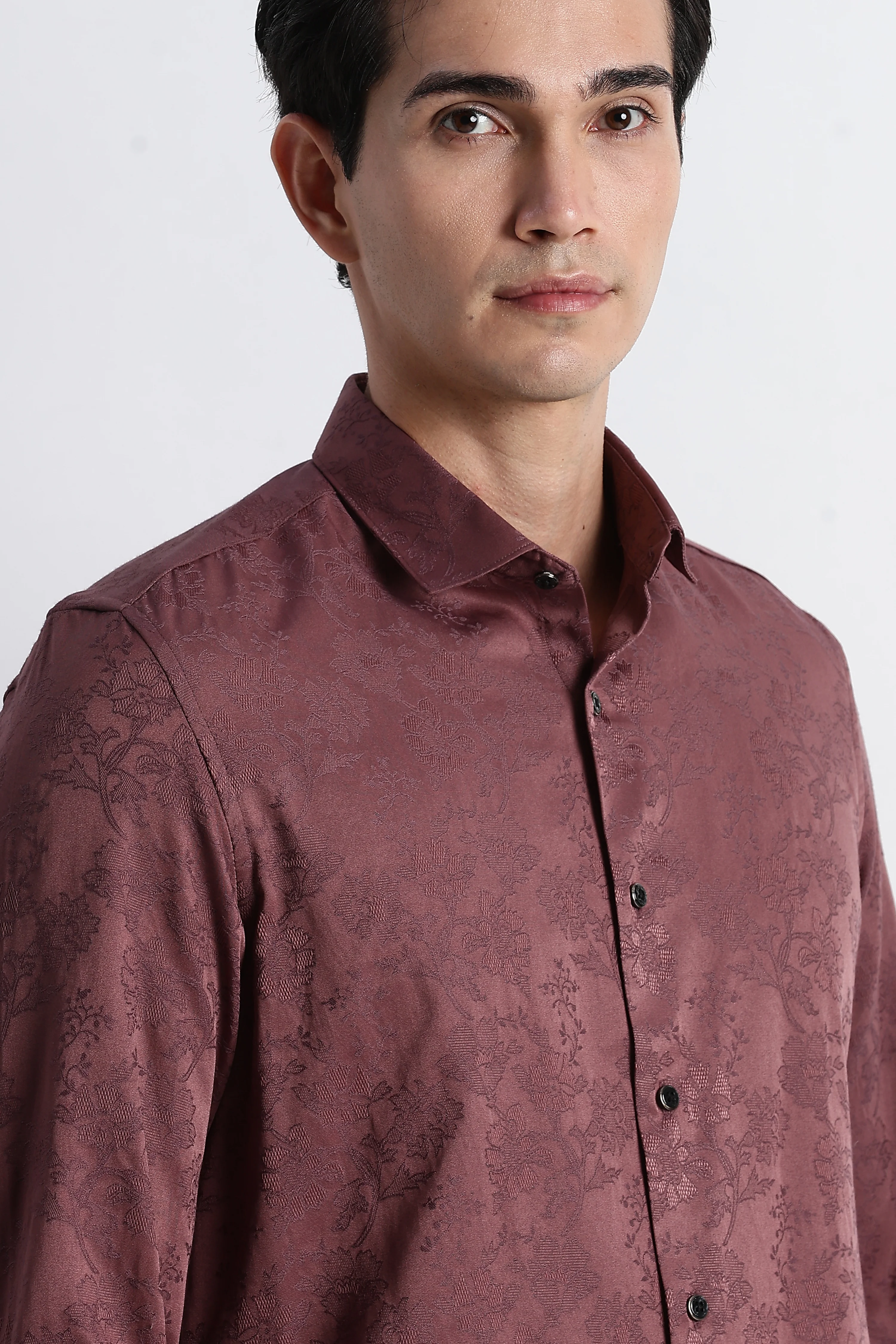 Men Textured Jacquard Shirt - Image 8