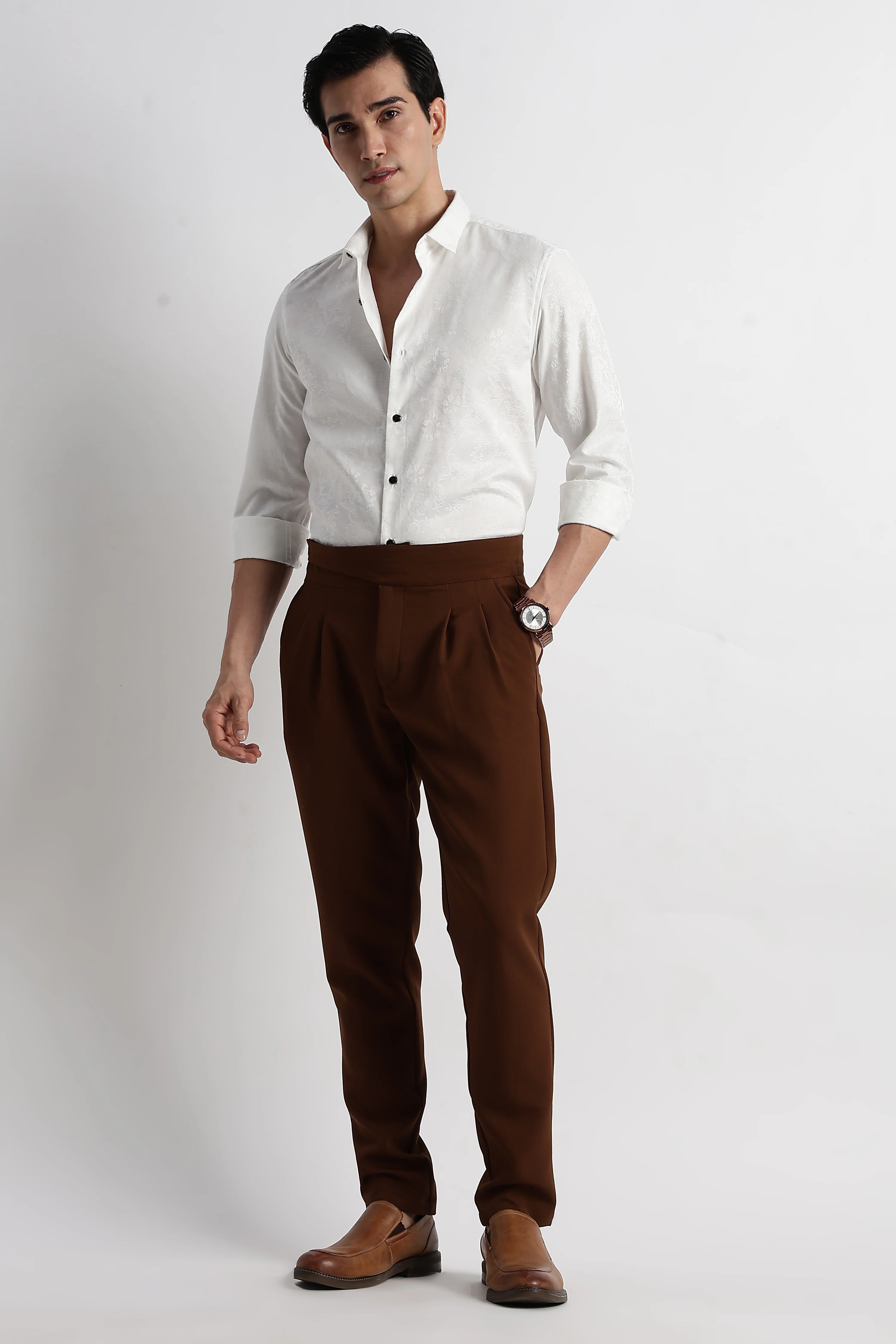 Men Textured Jacquard Shirt - Image 2