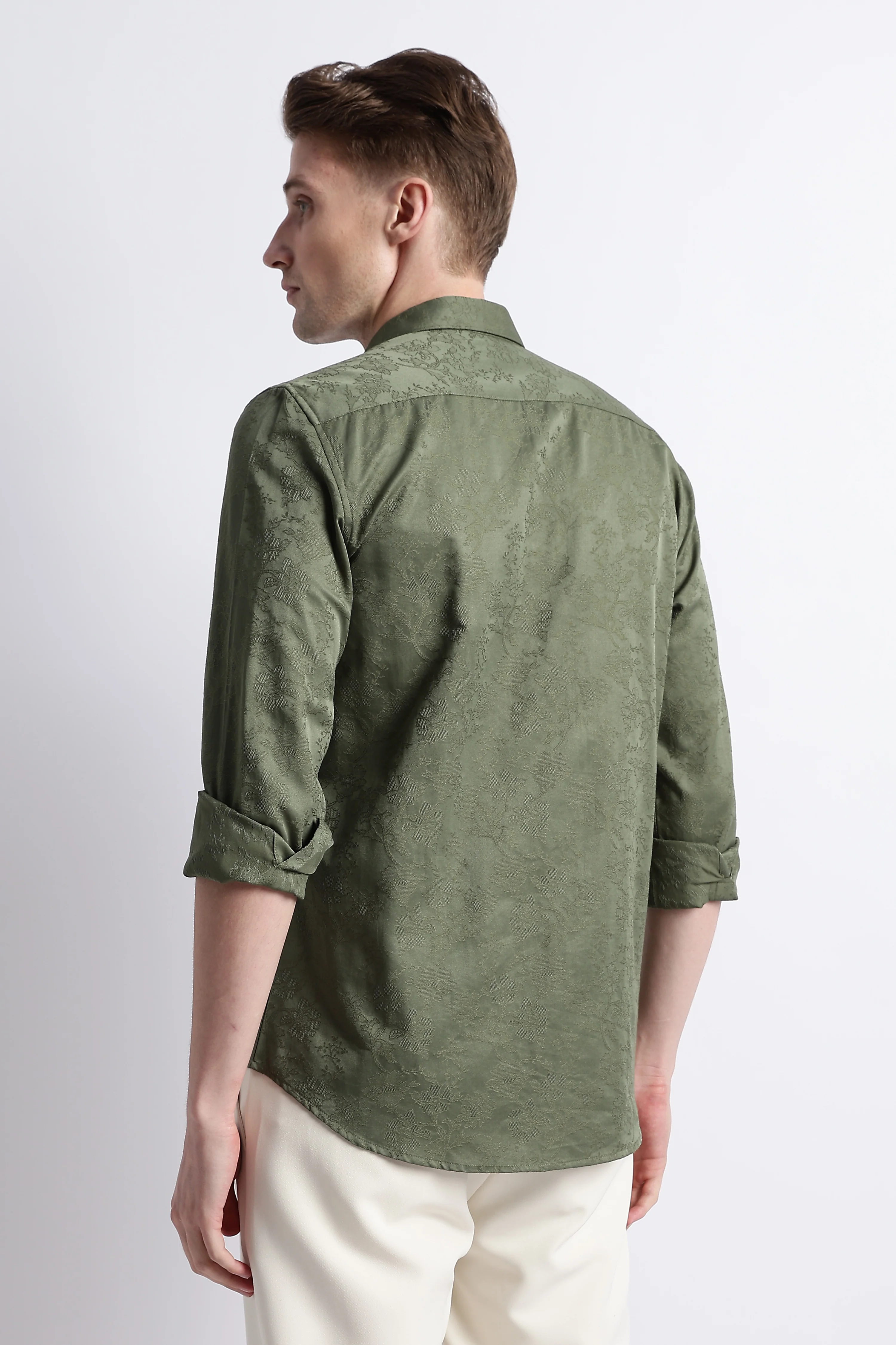 Men Textured Jacquard Shirt - Image 2