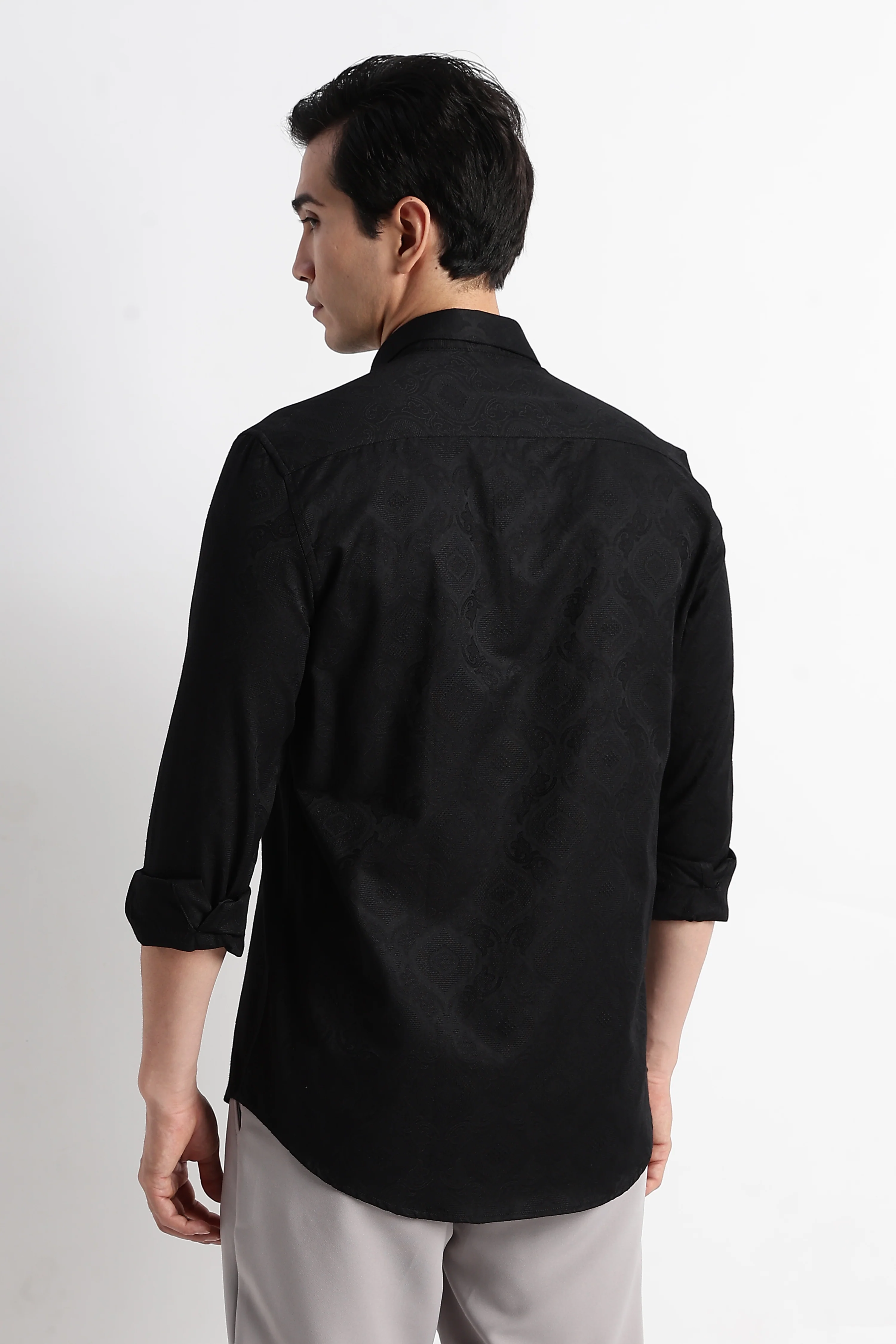 Men Textured Jacquard Shirt - Image 3