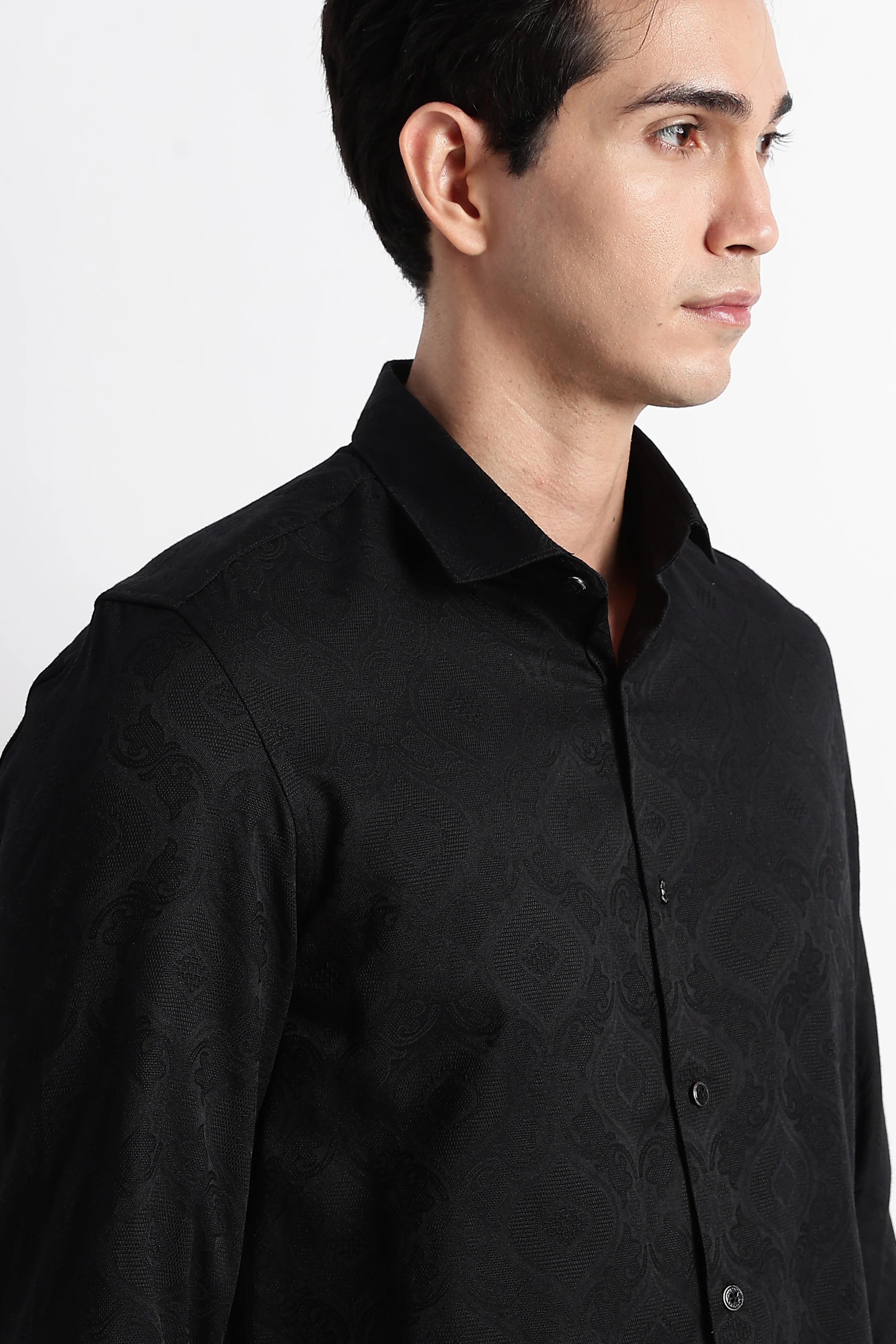Men Textured Jacquard Shirt - Image 7