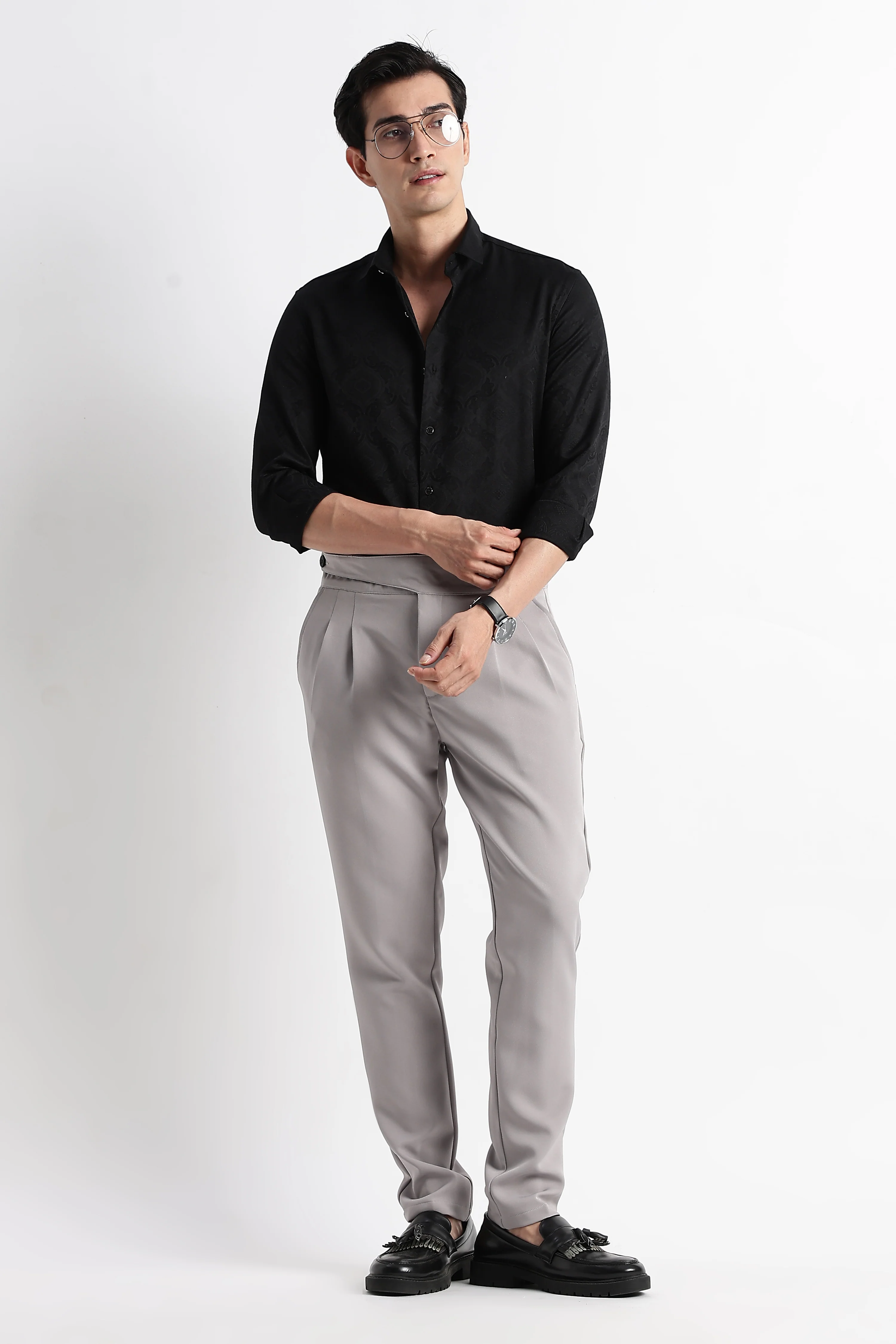Men Textured Jacquard Shirt - Image 8