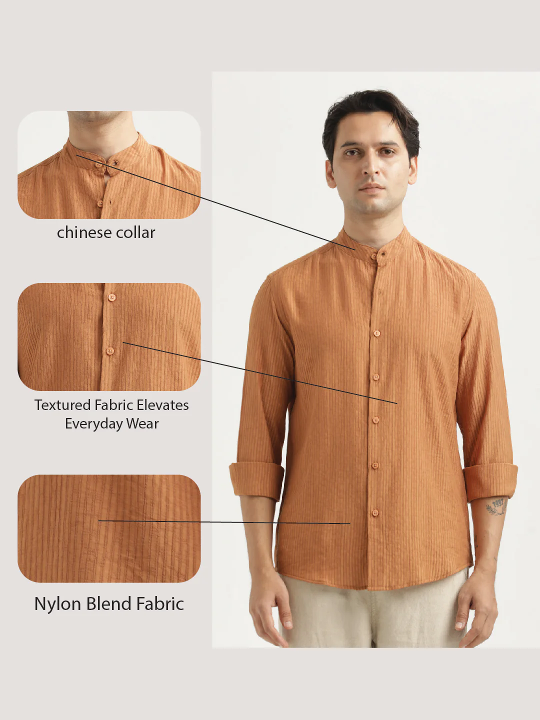 Men Textured Nylon Shirt - Image 2