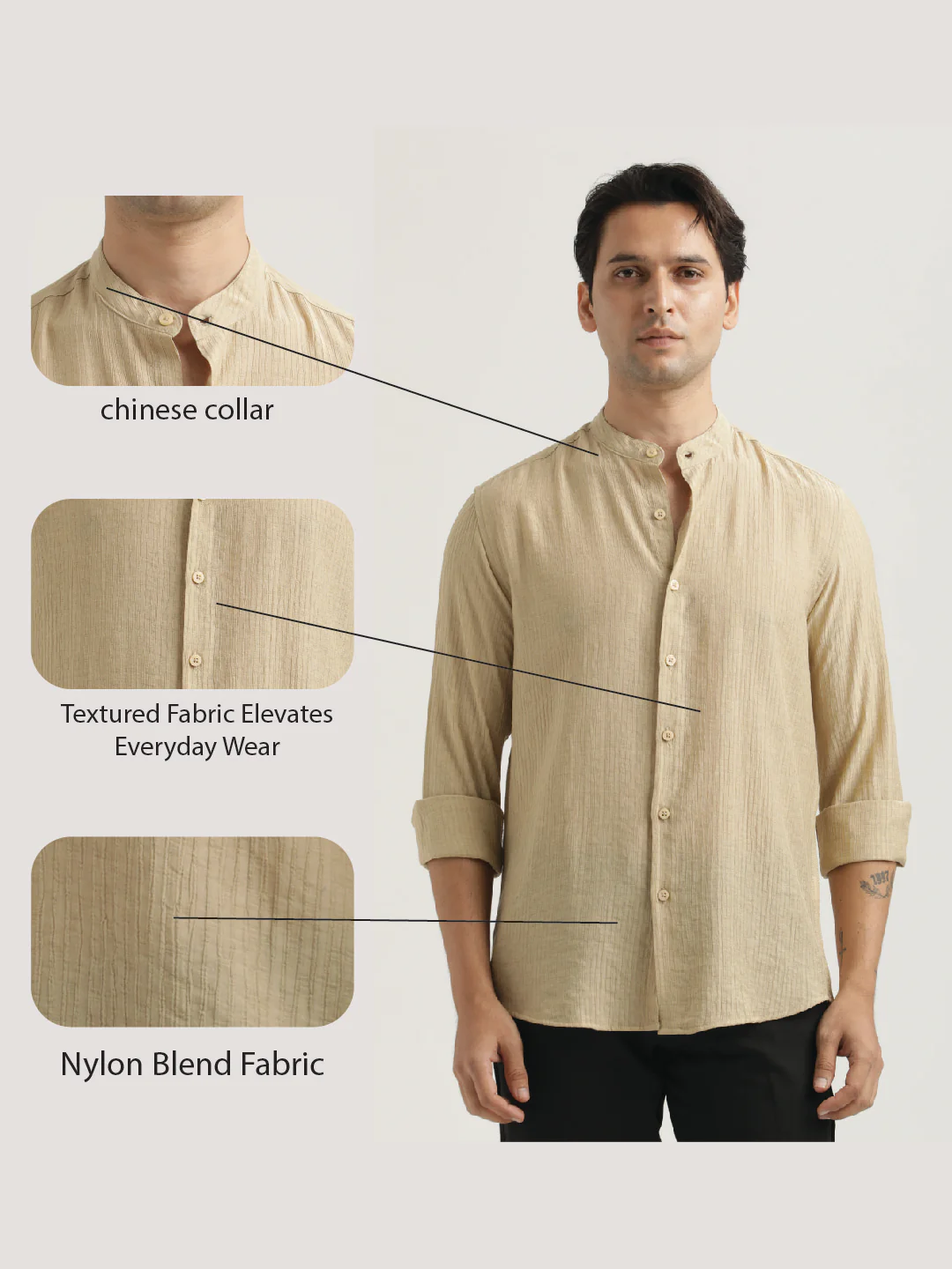 Men Textured Nylon Shirt - Image 2