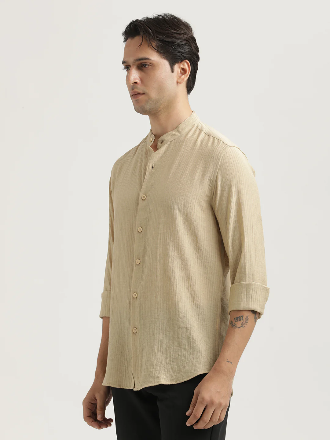 Men Textured Nylon Shirt - Image 4