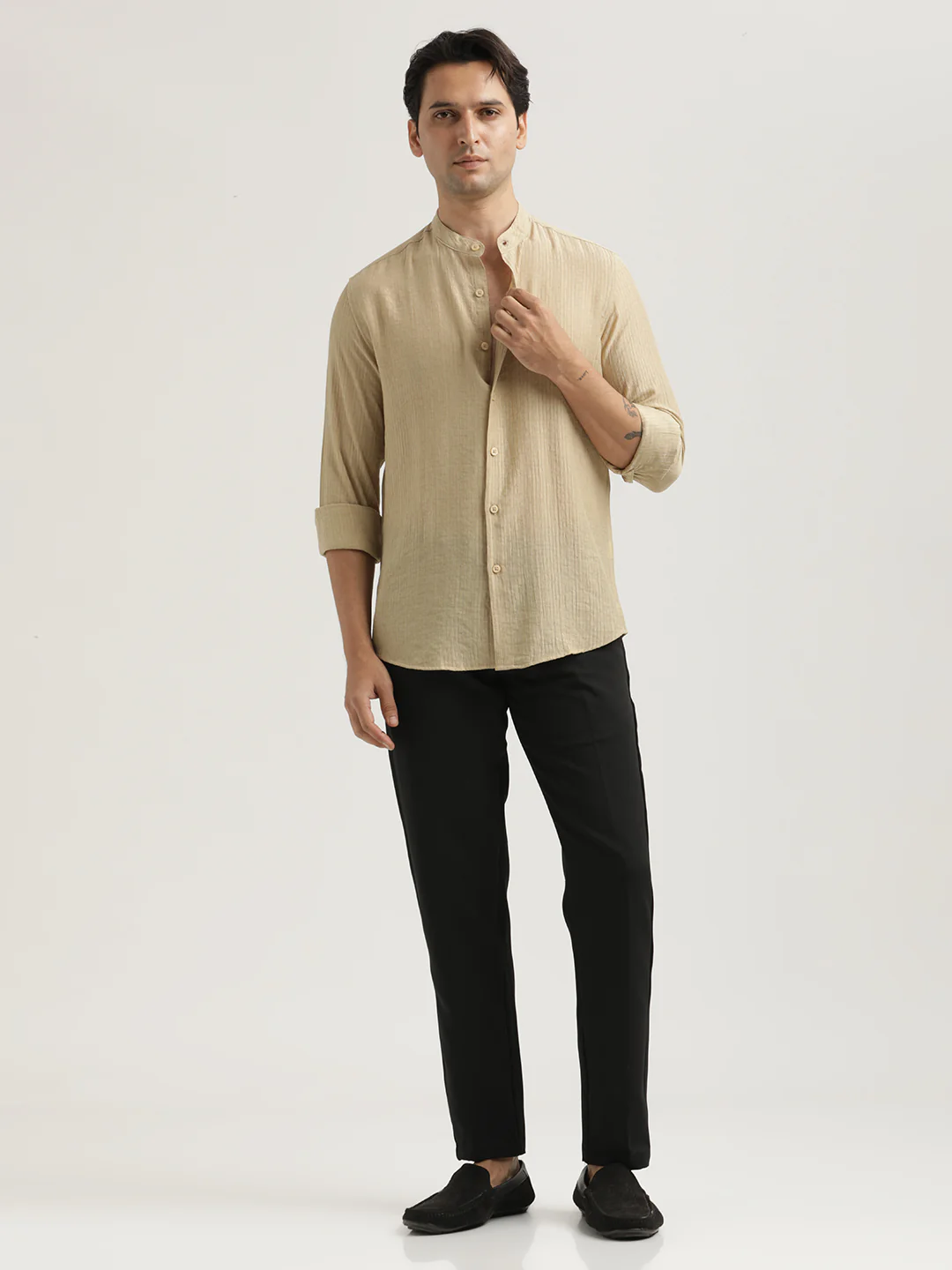 Men Textured Nylon Shirt - Image 6