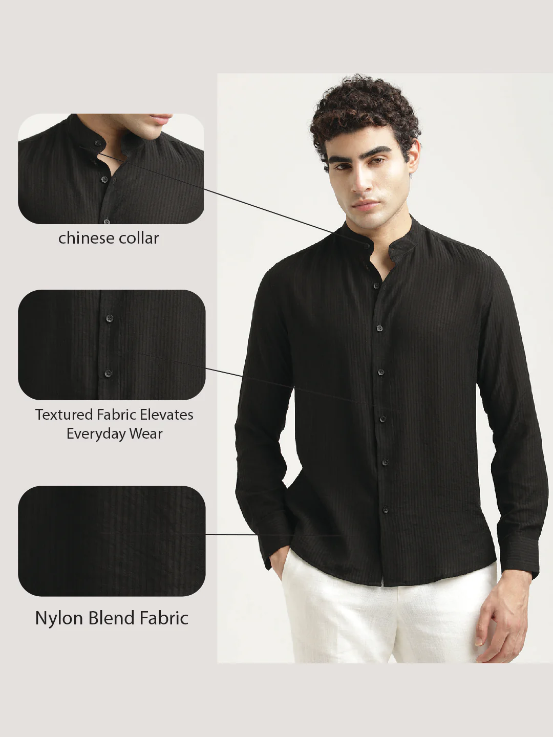 Men Textured Nylon Shirt - Image 2