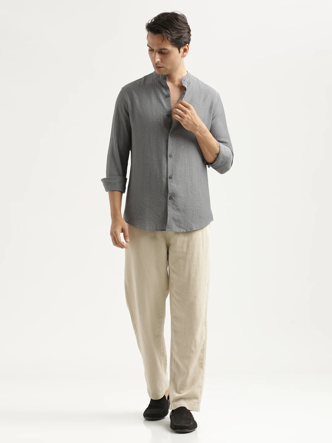 Men Textured Nylon Shirt - Image 5