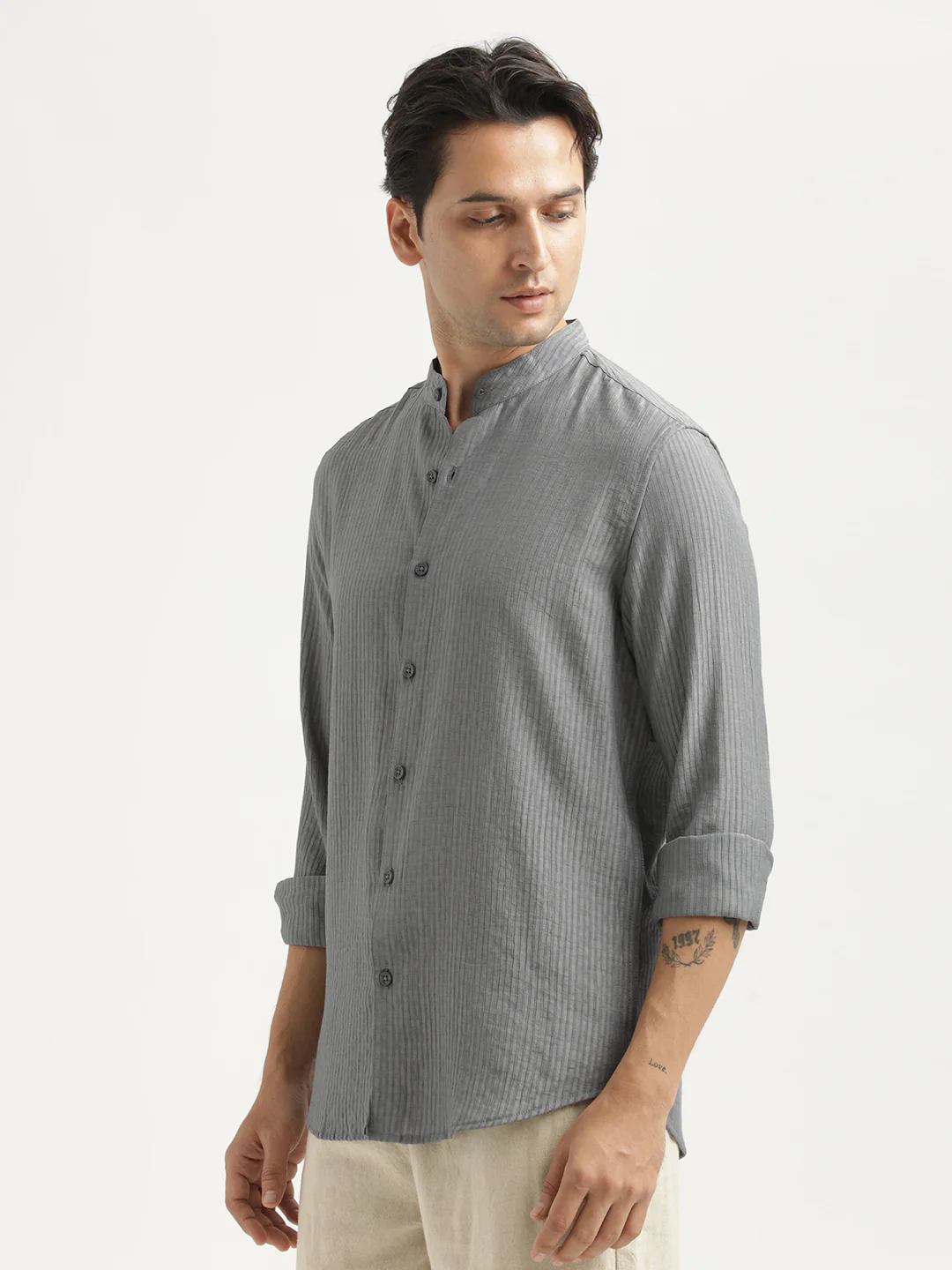 Men Textured Nylon Shirt - Image 6