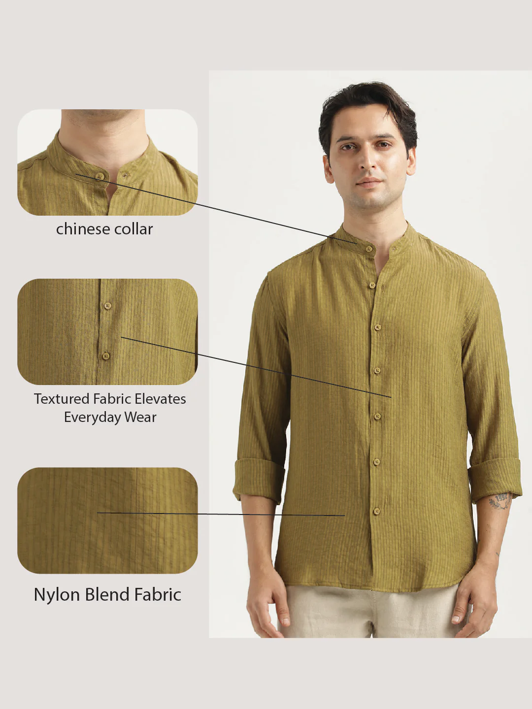 Men Textured Nylon Shirt - Image 2