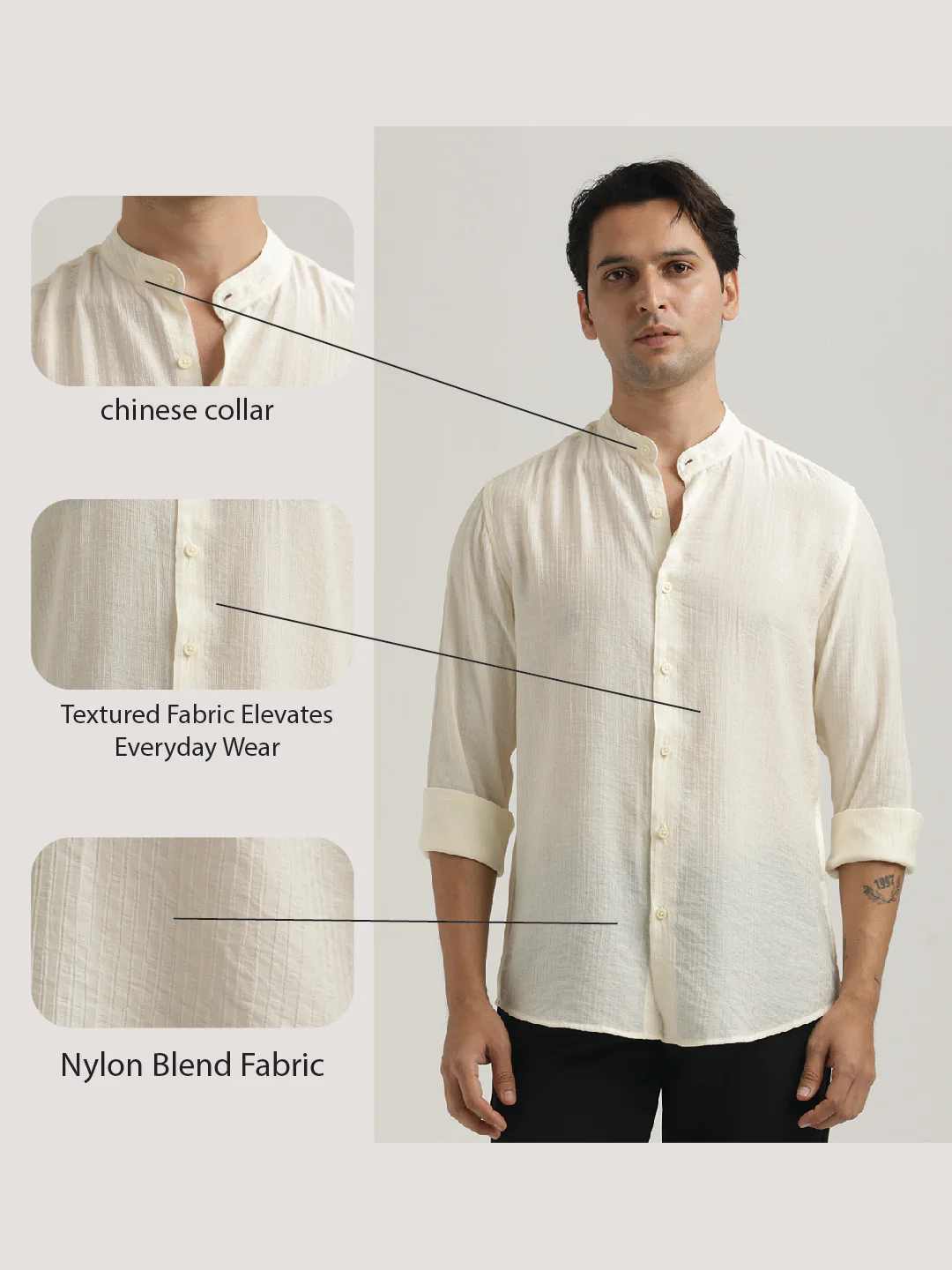 Men Textured Nylon Shirt - Image 2