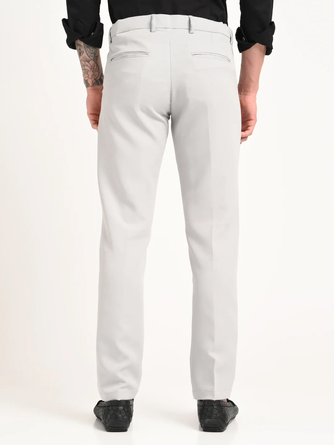 Men Textured Polyester Trousers - Image 3