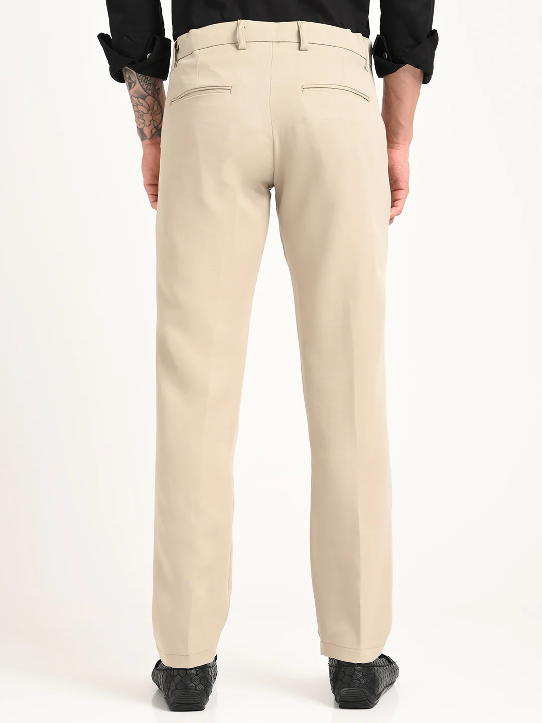 Men Textured Polyester Trousers - Image 3