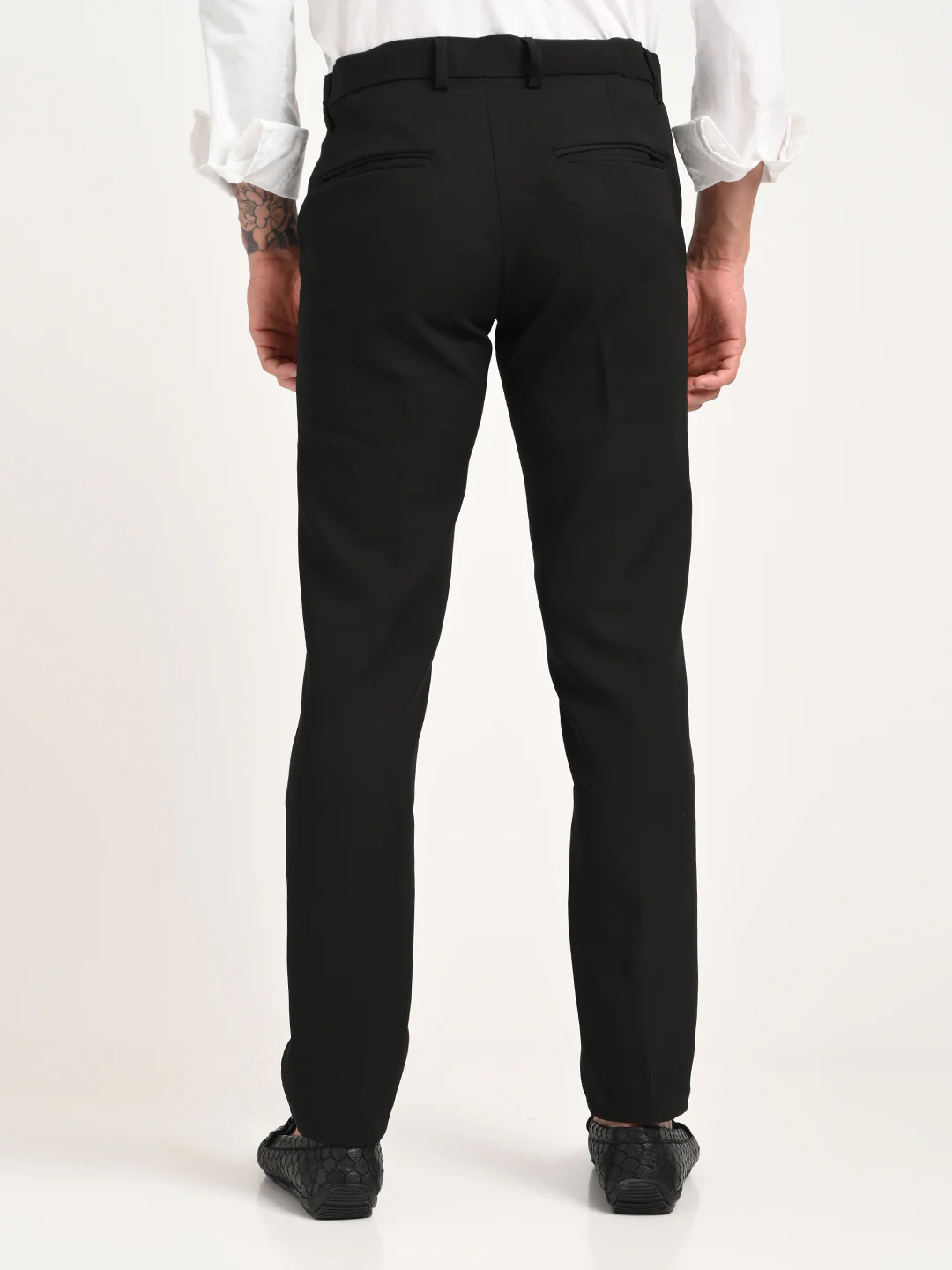 Men Textured Polyester Trousers - Image 3