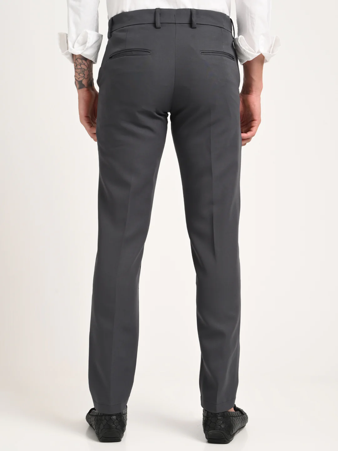 Men Textured Polyester Trousers - Image 3