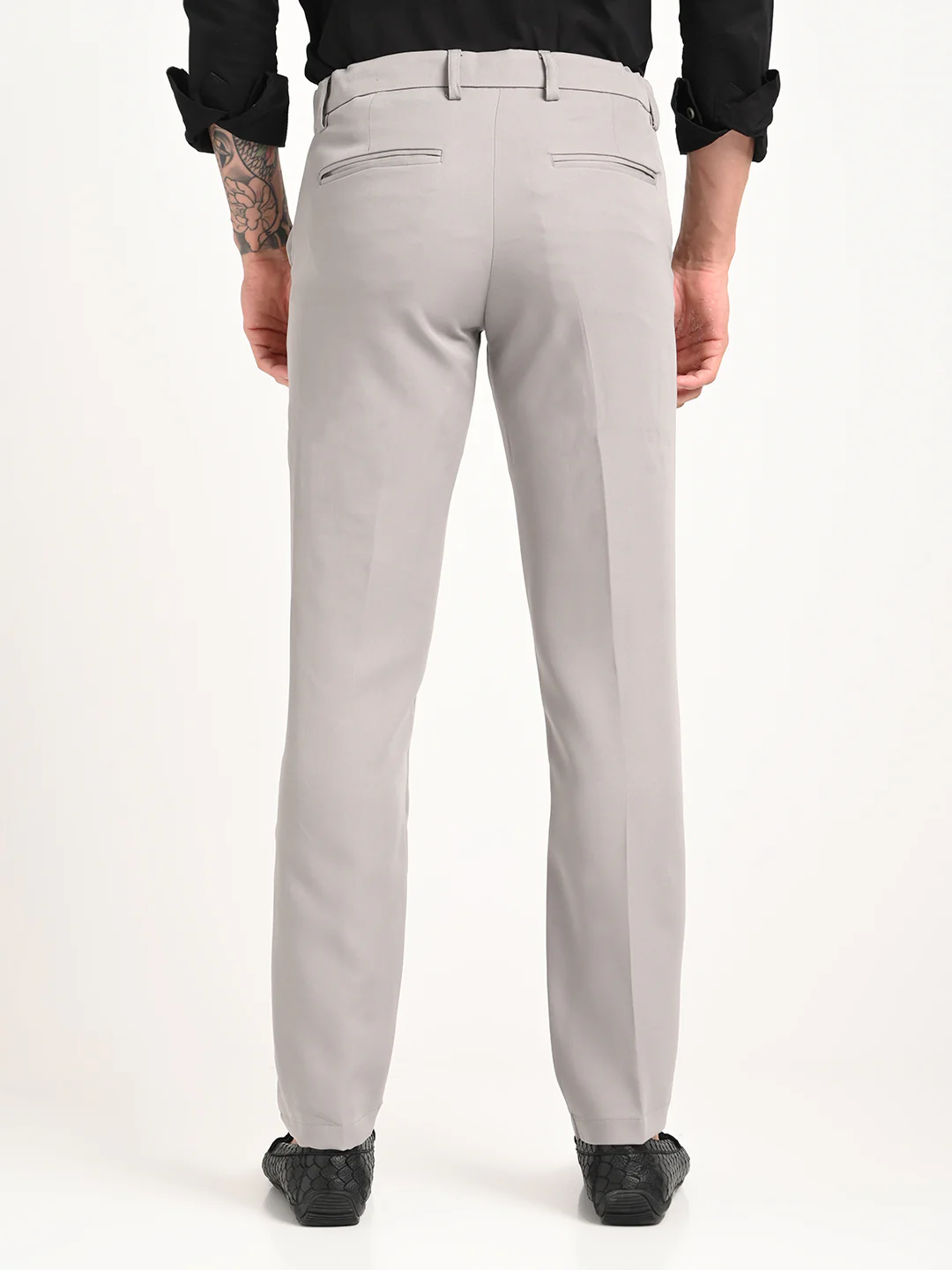 Men Textured Polyester Trousers - Image 3