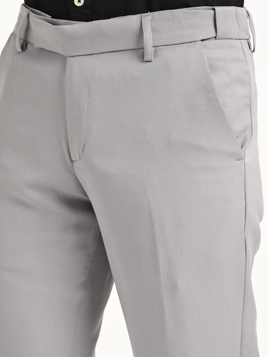 Men Textured Polyester Trousers - Image 6