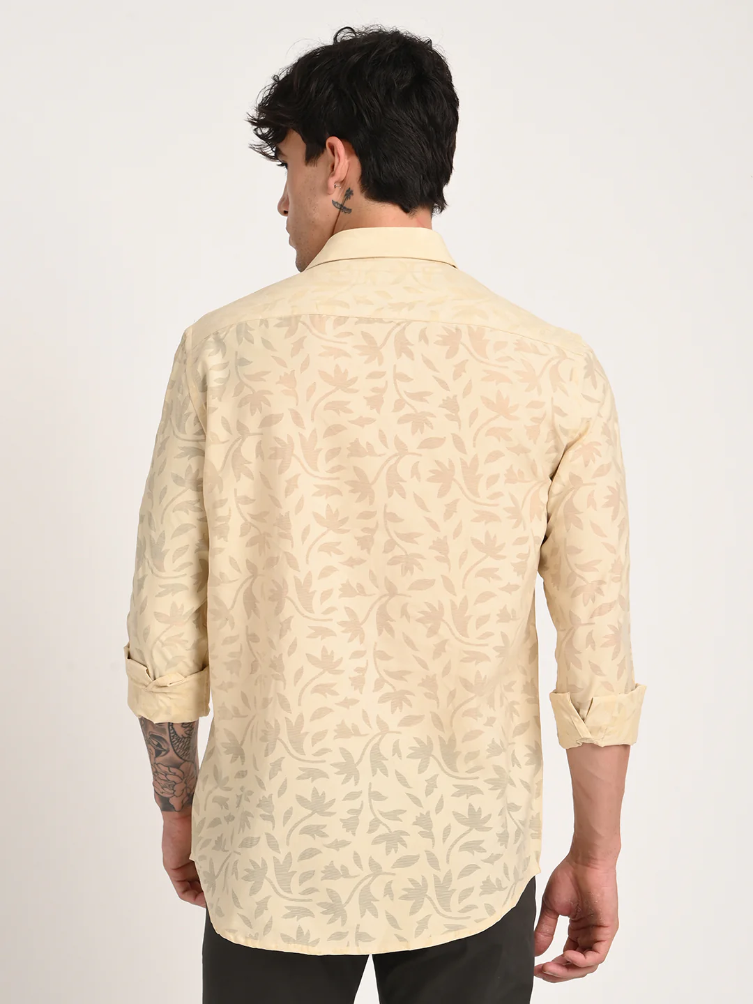 Men Textured Shirt in Brown - Image 2