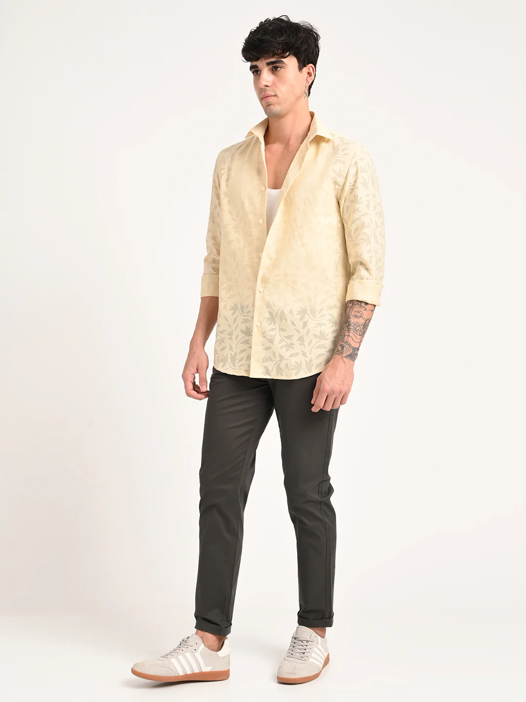 Men Textured Shirt in Brown - Image 3