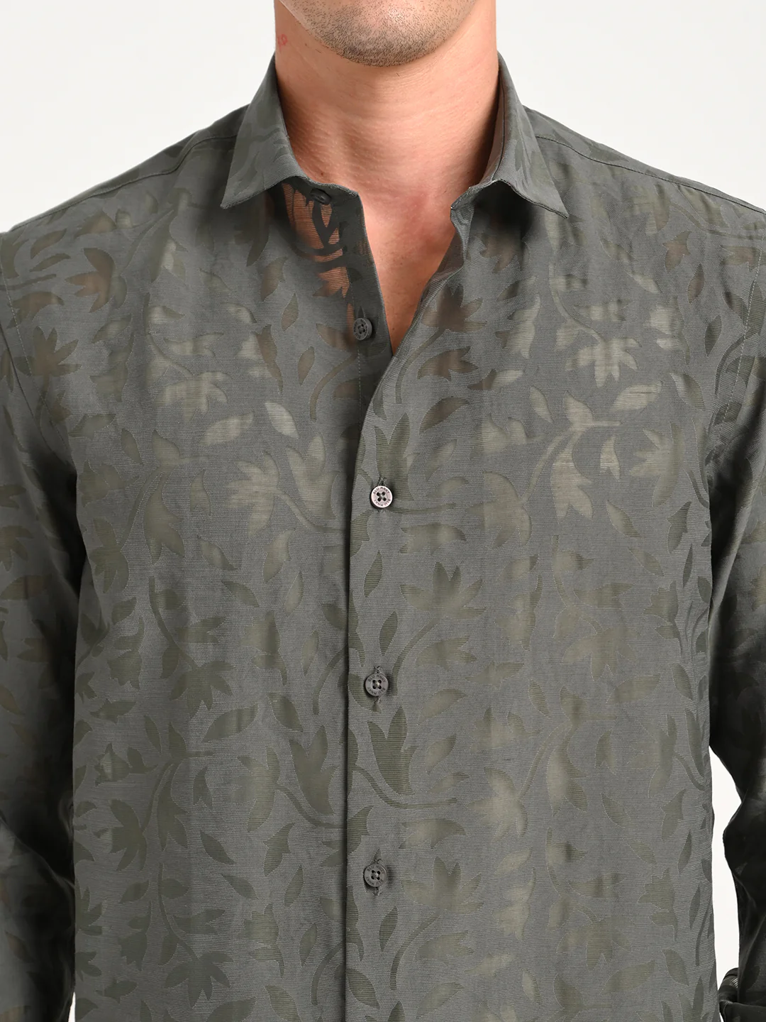 Men Textured Shirt in Brown - Image 6