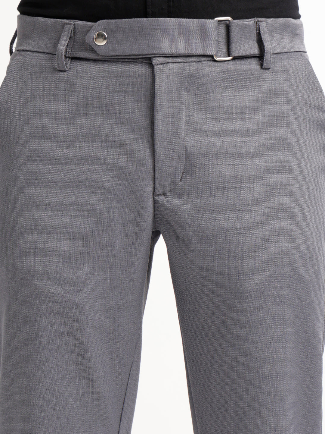 Men Textured  Slim Fit Trousers - Image 7