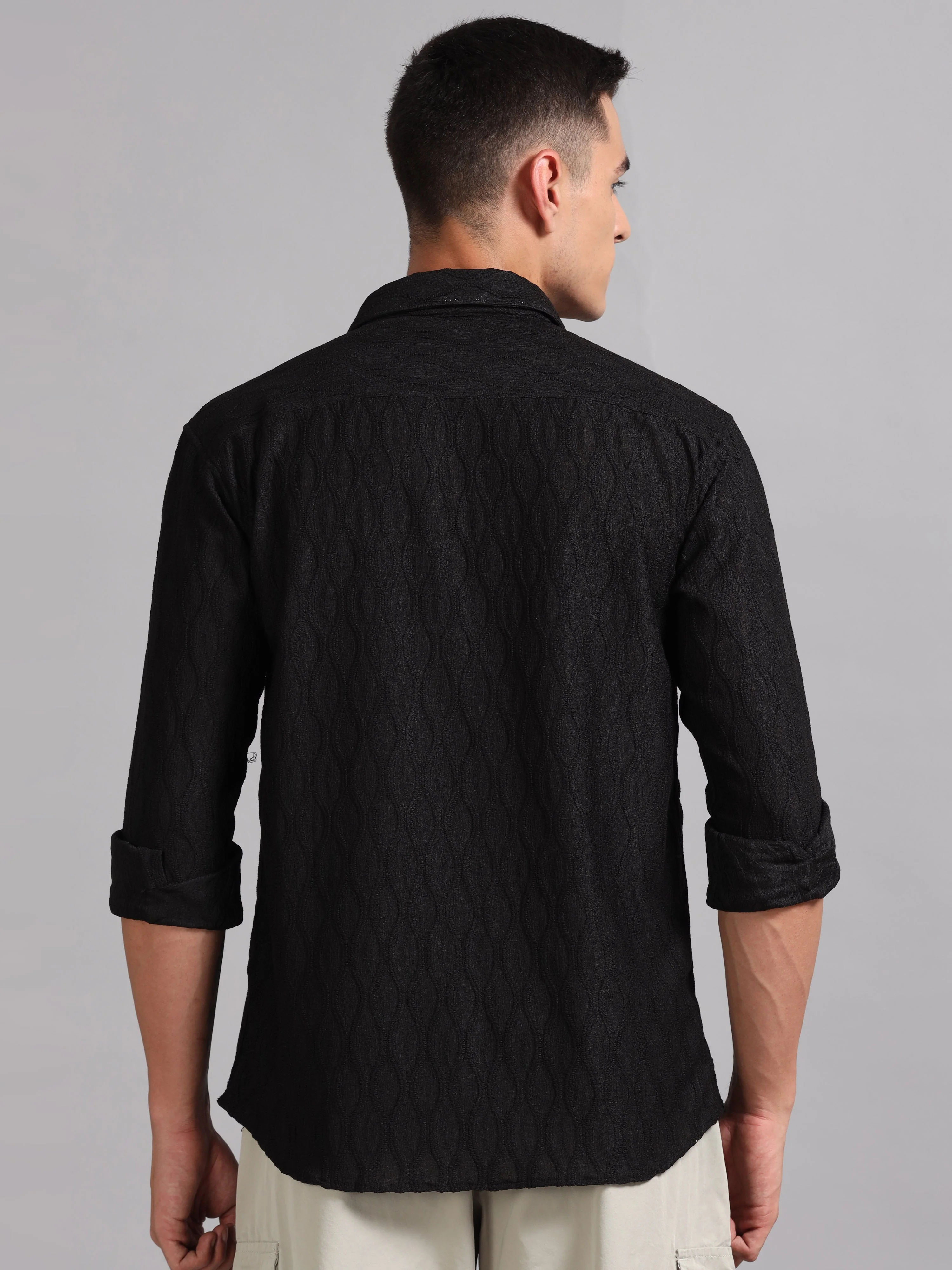 Men Texwave Black Shirt - Image 2