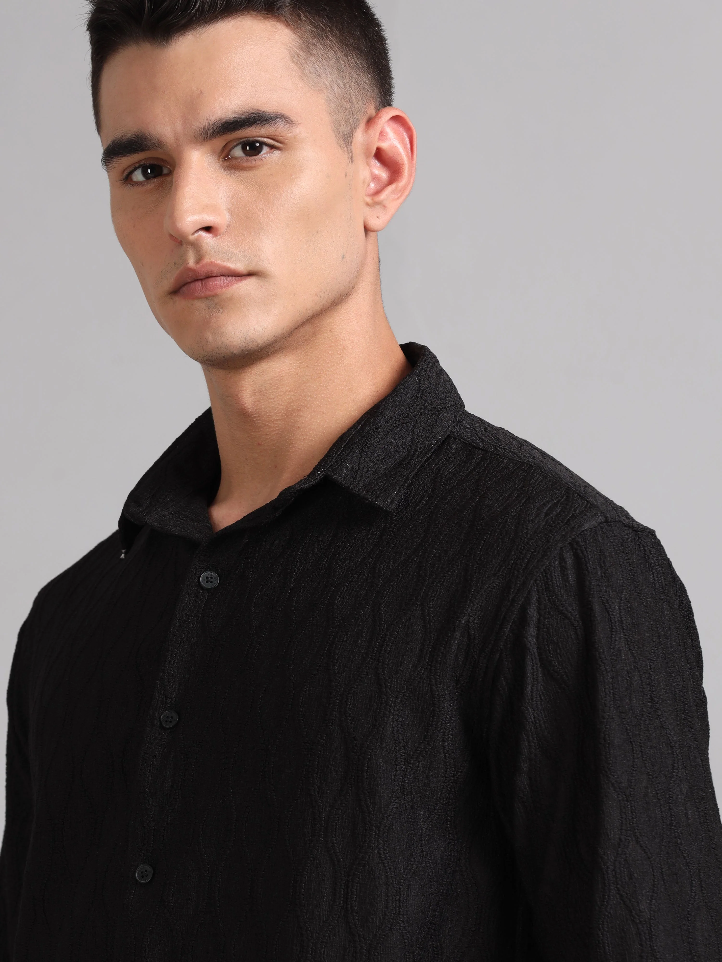 Men Texwave Black Shirt - Image 4