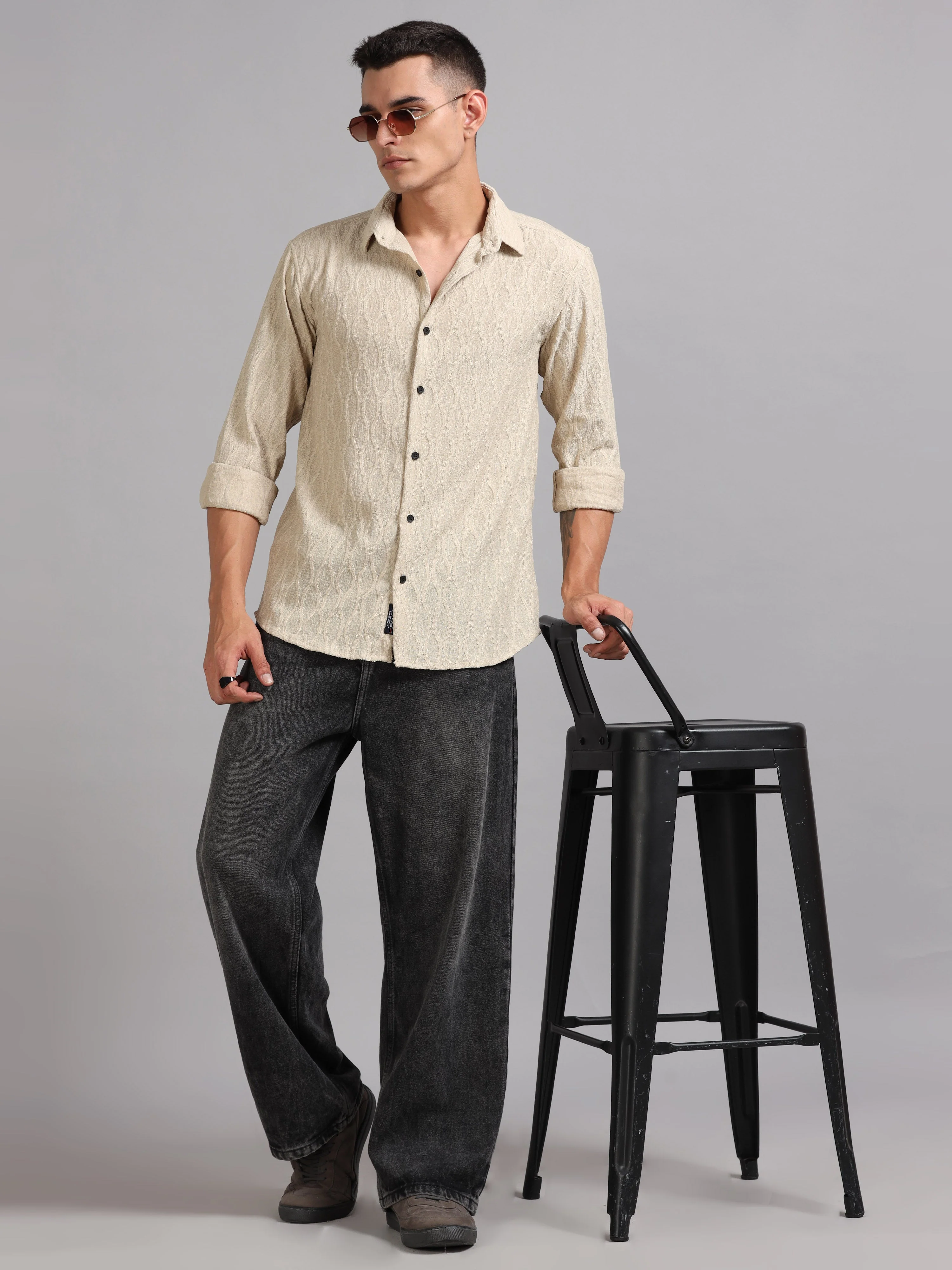 Men Texwave Black Shirt - Image 6