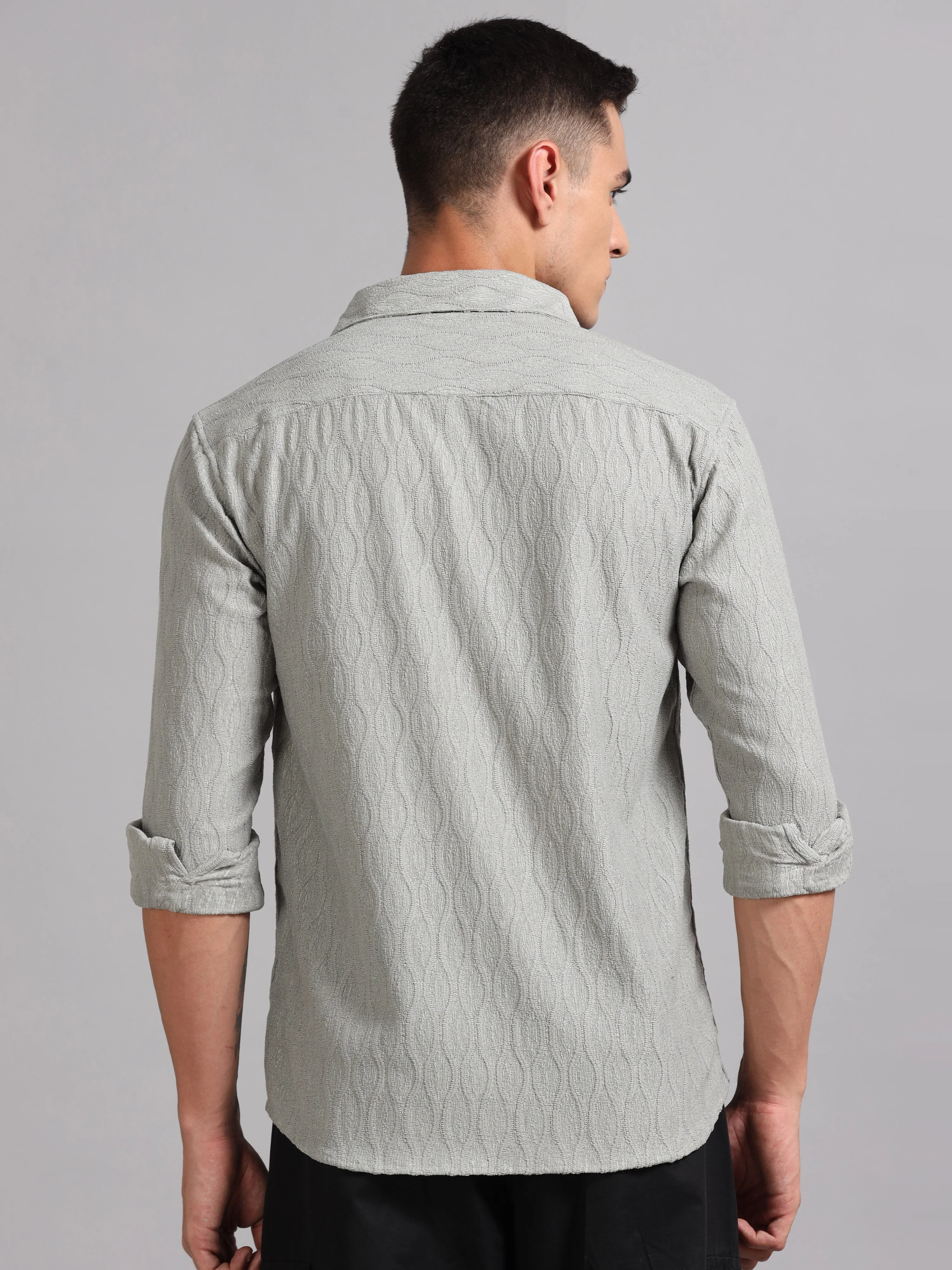 Men Texwave Grey Shirt - Image 2