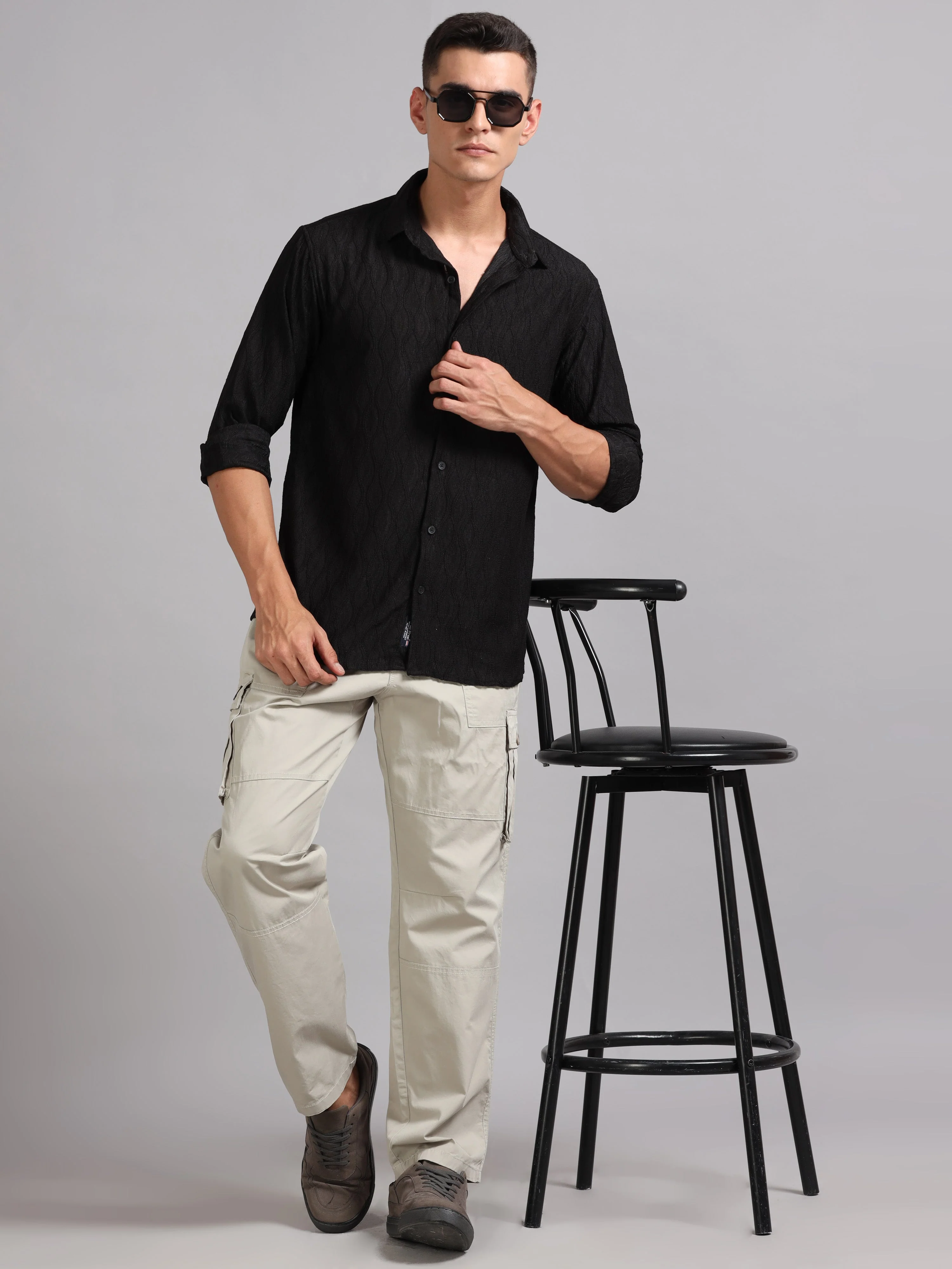 Men Texwave Grey Shirt - Image 6