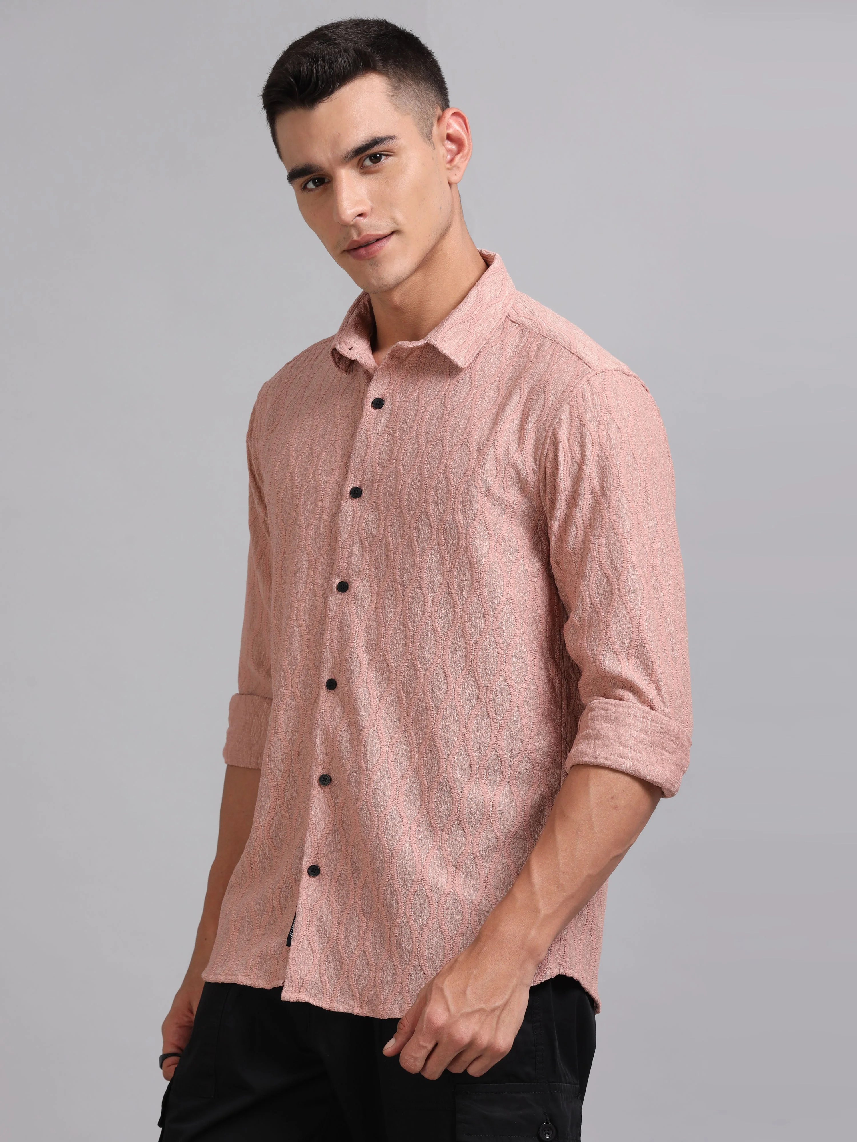 Men Texwave Pink Shirt - Image 3